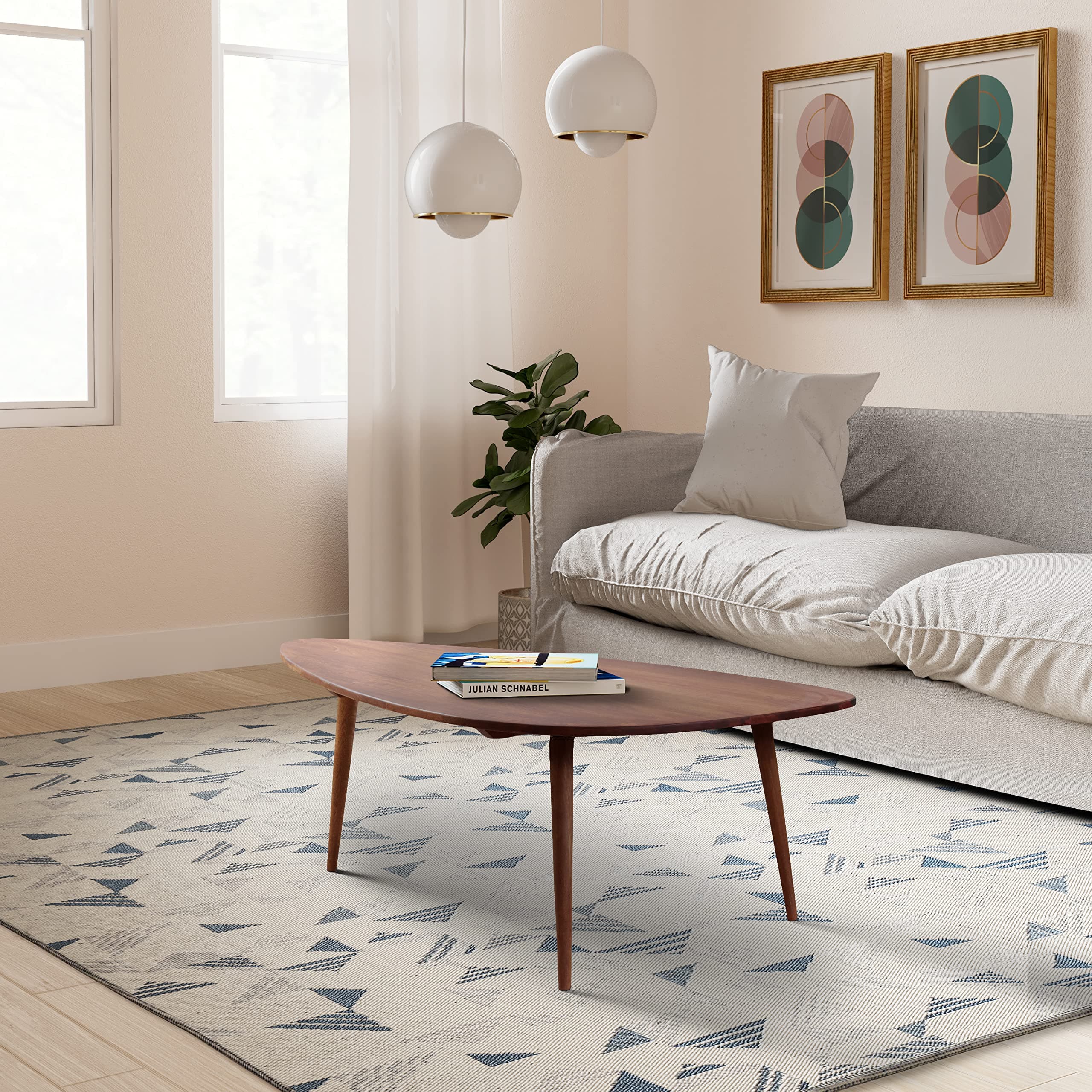 Amazon Brand - Solimo Ralley Durable Coffee Table (Mango Wood with Natural Finish)