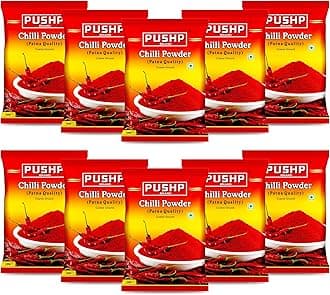 Pushp Brand Chilli, 200 Gm Fine Red Chili Powder Patna Quality (200G) (Pack Of 10)