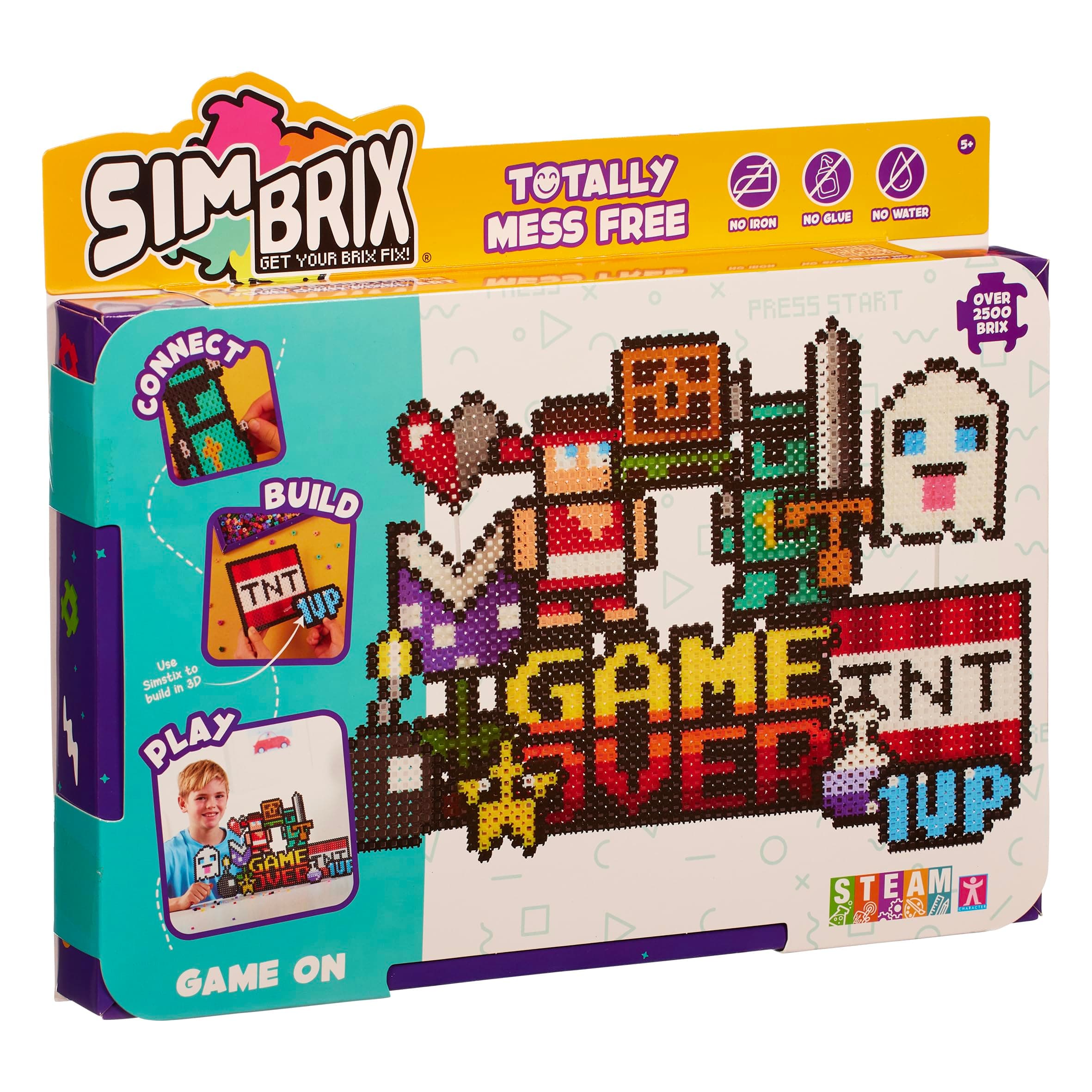 Character Options 07998 Simbrix Feature Pack Game On with 2500+ Brix Creative Activity STEAM Arts and Crafts Children's Toy for Girls and Boys from 5 Years, Small