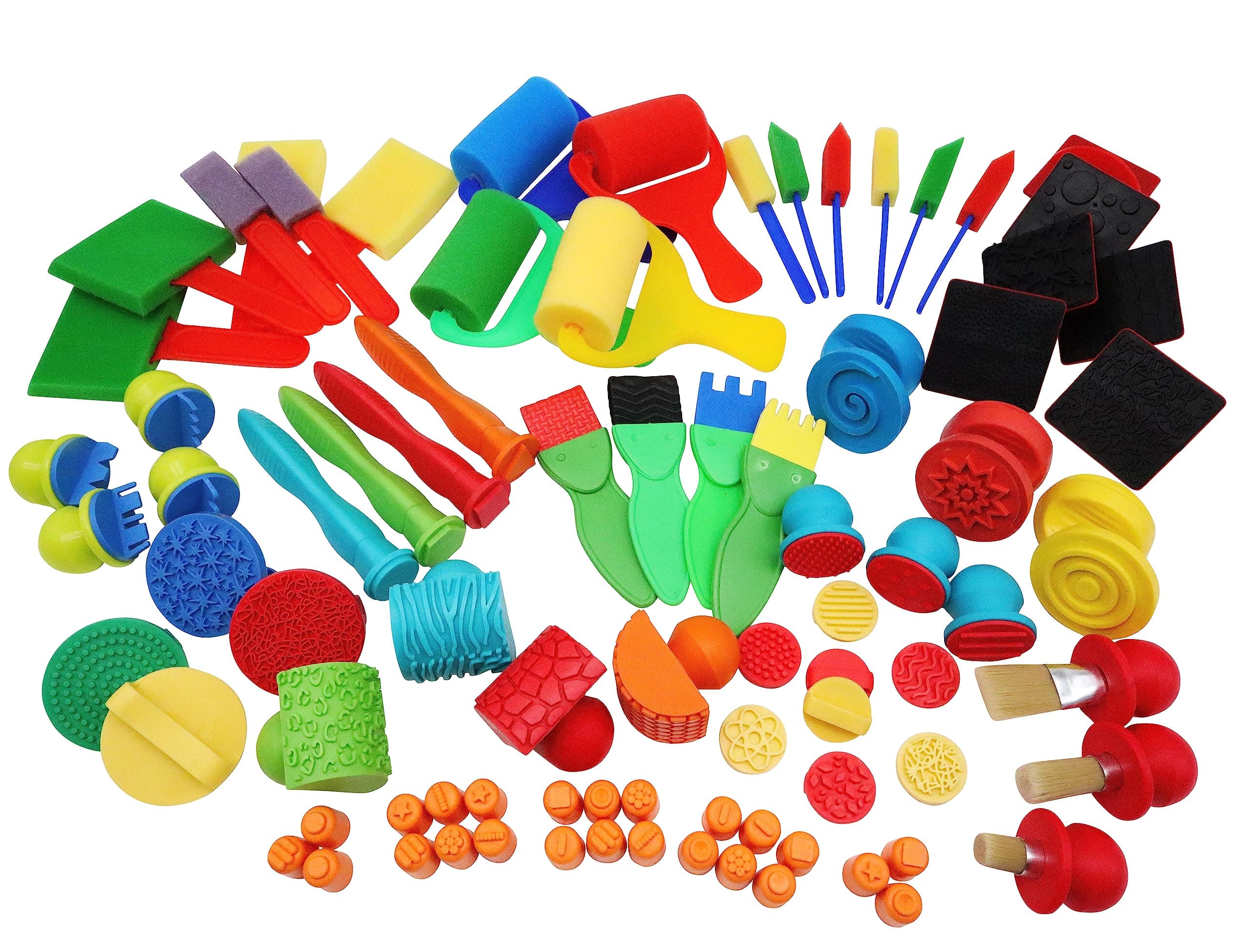 Bumper mark making set for painting | Set includes 83 unique paint mark making tools | Kids painting set