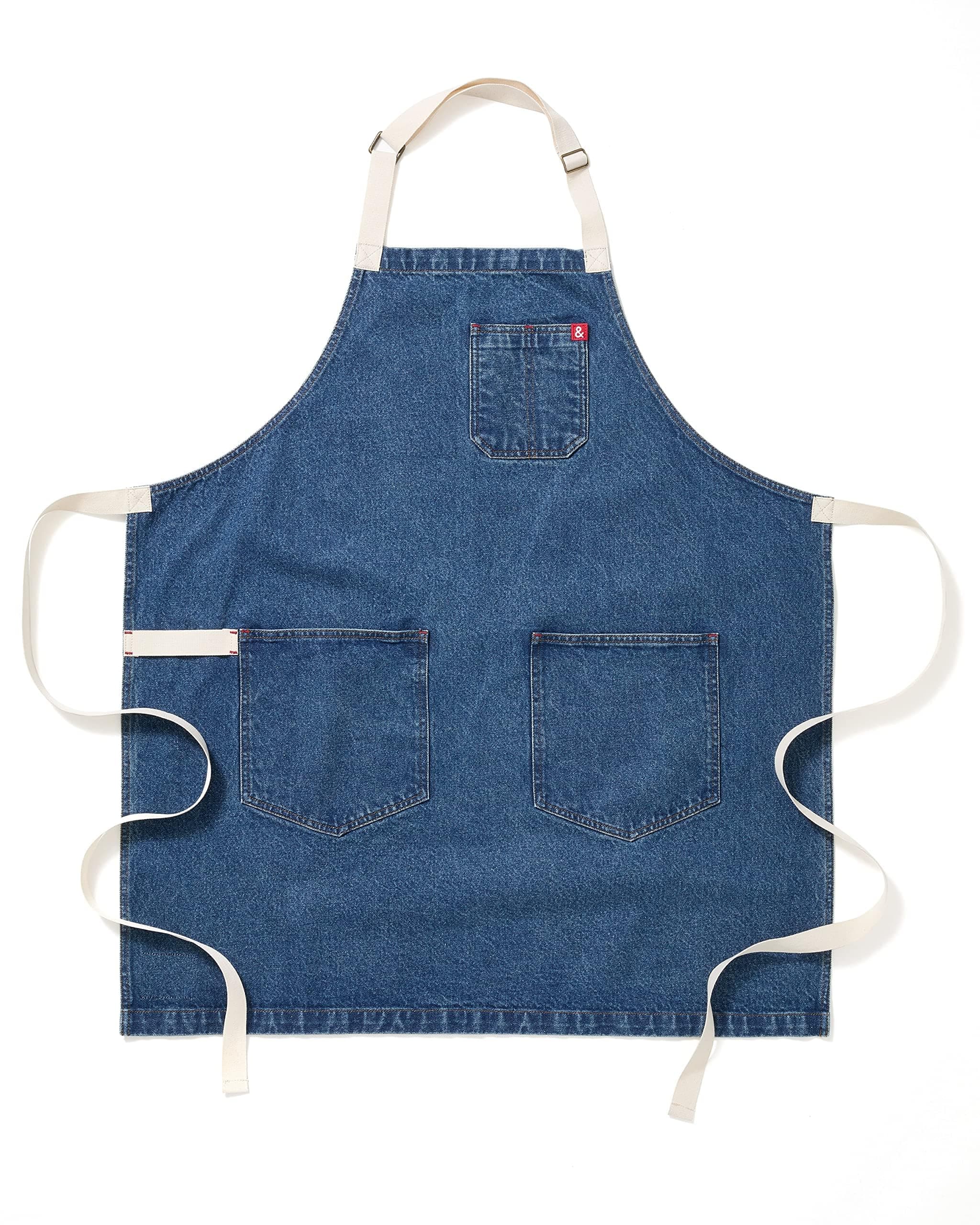 hedley & bennett Essential Apron - Professional Chef Apron with Pockets & Adjustable Bib Strap for Cooking & Grilling