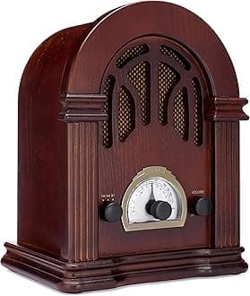 Retro AM/FM Radio with Bluetooth - Classic Wooden Vintage Retro Style Speaker