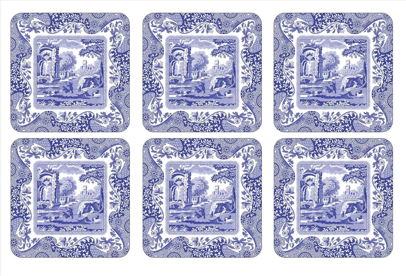 Blue Italian Coasters, Set of 6