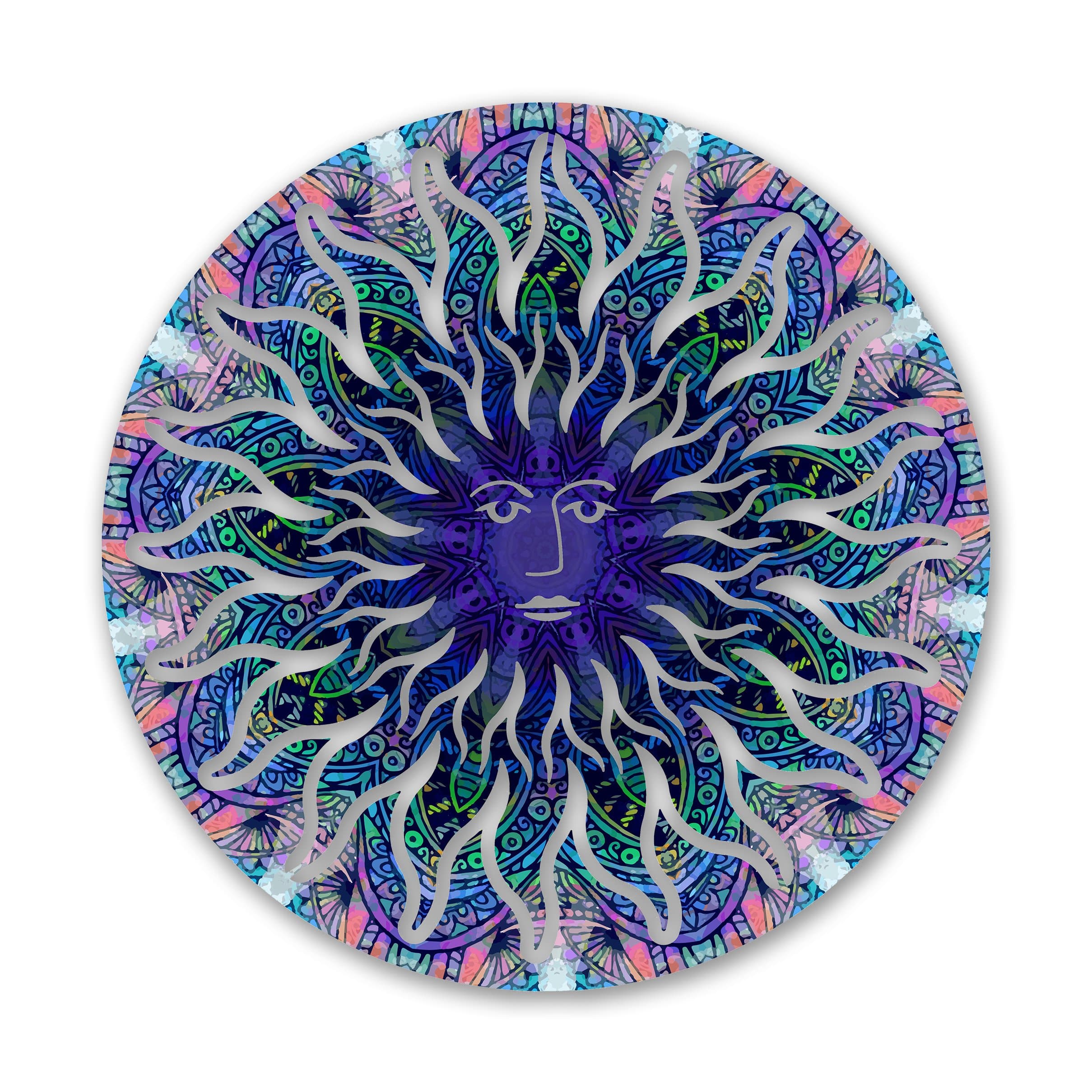 Next Innovations Steel Sun Face Wall Decor, Alchemy