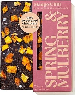 Spring & Mulberry Dark Chocolate Bars – Healthy Chocolate, Date-Sweetened - Mango Chili 3 Pack