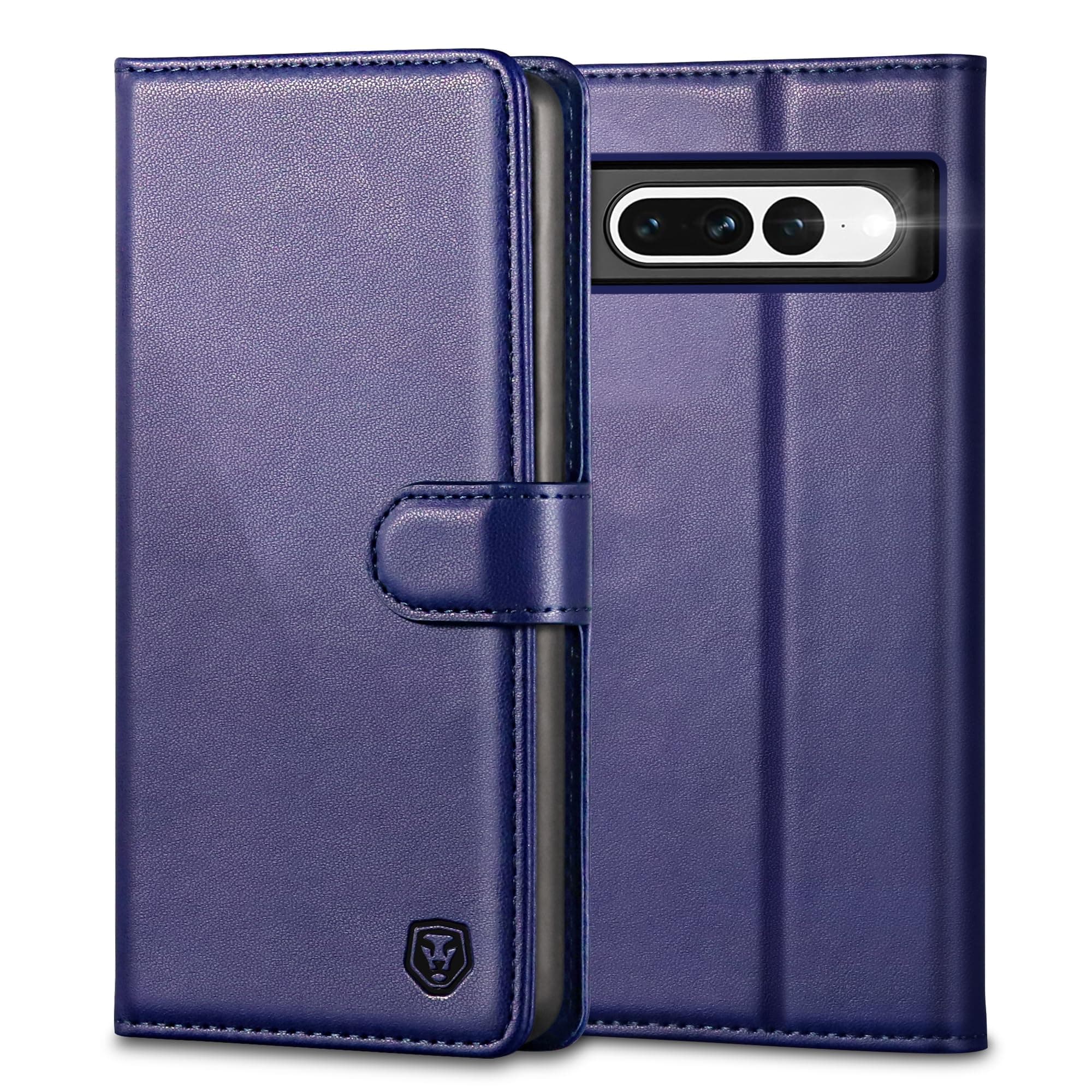 for Google Pixel 7 Pro, 4 Card Slots Magnetic Closure Kickstand Shockproof Protective Phone Case for Google Pixel 7 Pro - Blue