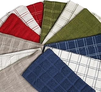 Premium Cotton Kitchen Towels – Set of 12, 15x25 Inches, Ultra Absorbent, Quick-Dry, Durable Dish Towels, Perfect for Cleaning and Drying – Flour Sack & Ring Spun Cotton | Multi