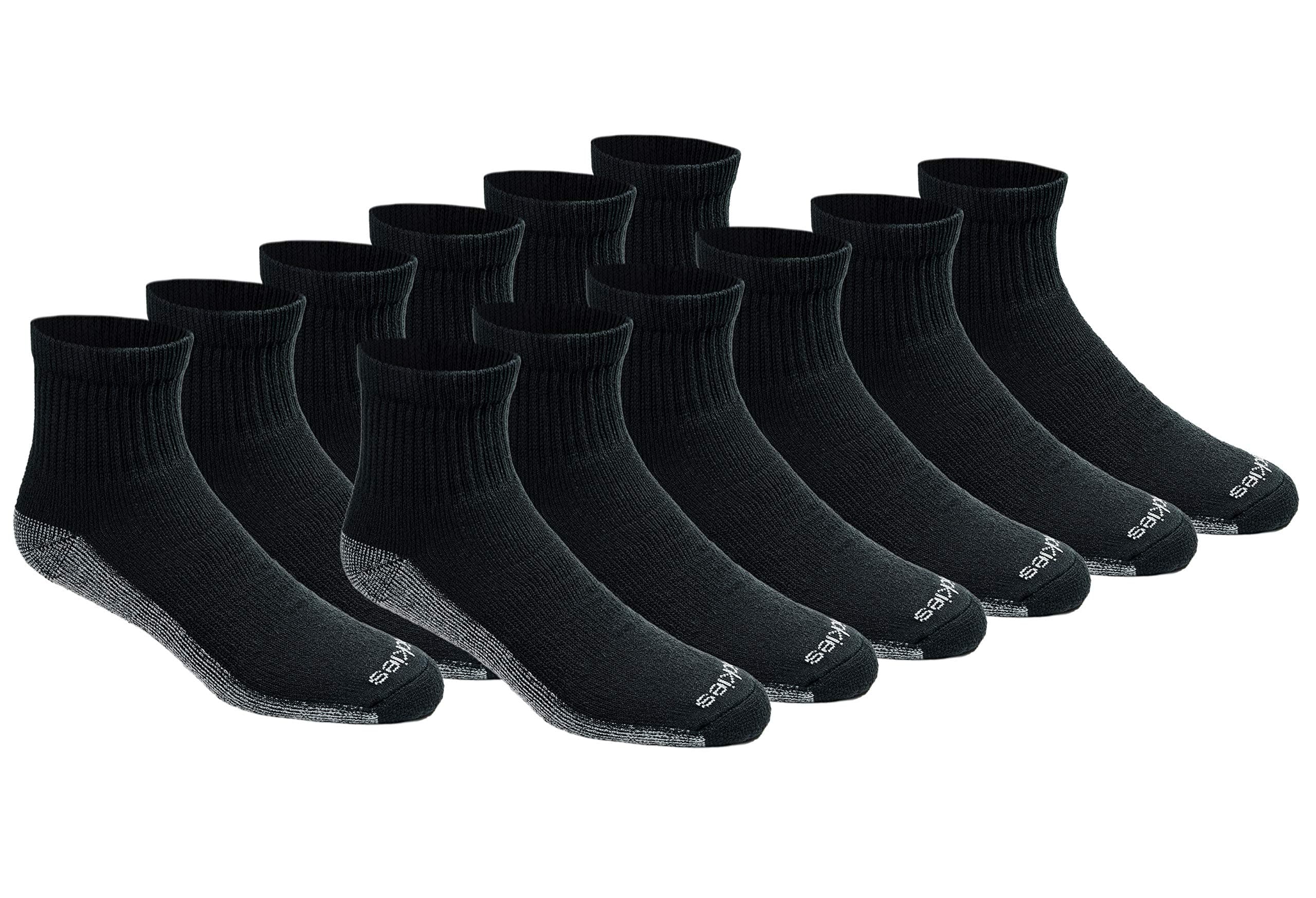Dickies Men's Dri-Tech Moisture Control Quarter Socks, Available in M-XXL (6, 12, 18 Pairs)