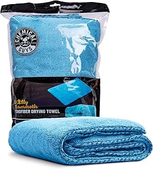 Chemical Guys Woolly Mammoth Large Microfiber Drying Towel - 36 x 25 Inch Blue, Ultra Plush Super Absorbent Car Drying Towel for Cars, Trucks, SUVs, Motorcycles, RVs, and Auto Detailing