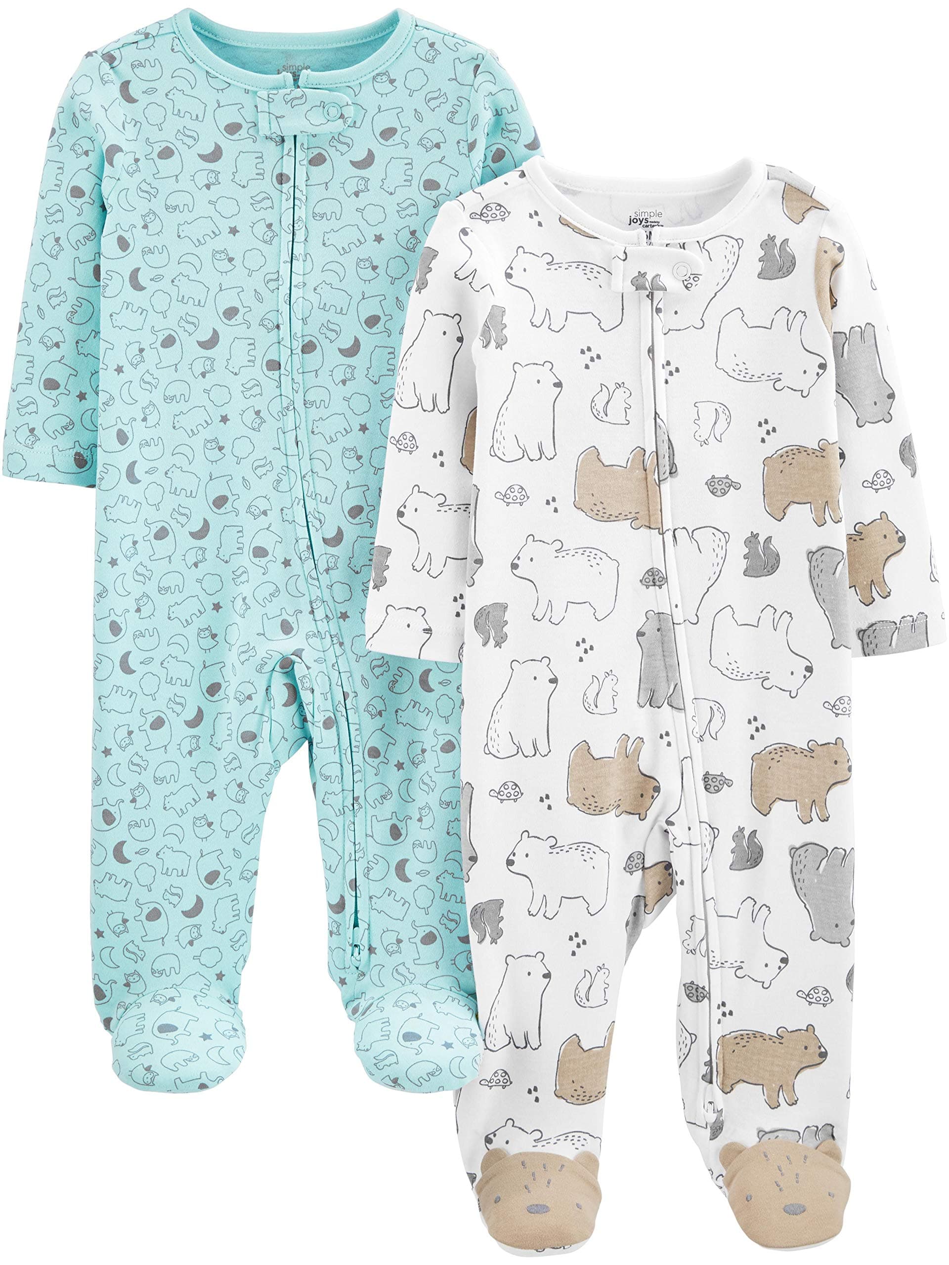 Simple Joys by Carter's Baby Neutral 2-pack Cotton Footed Sleep and Play
