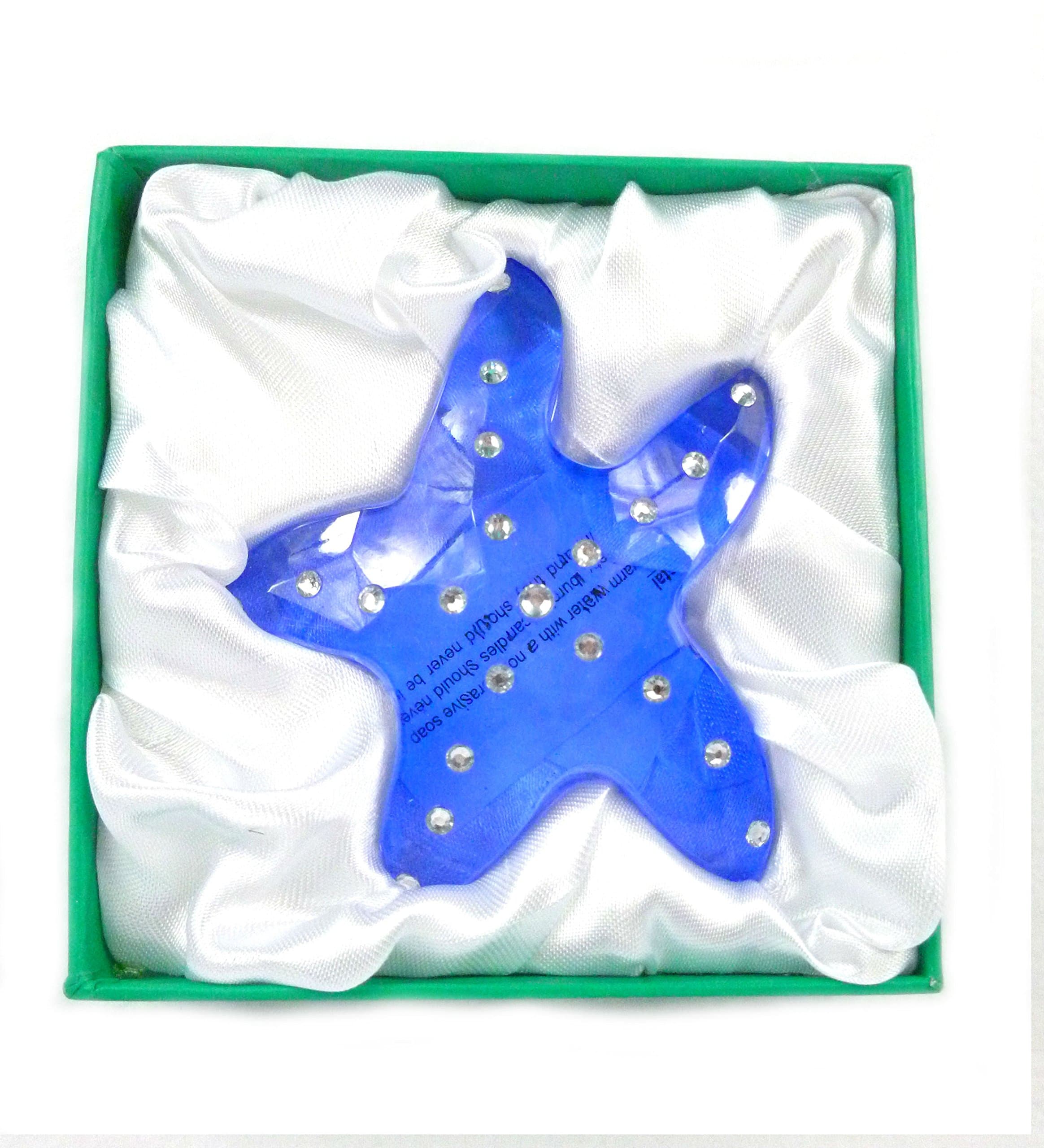 Crystal Paperweight-Blue Starfish