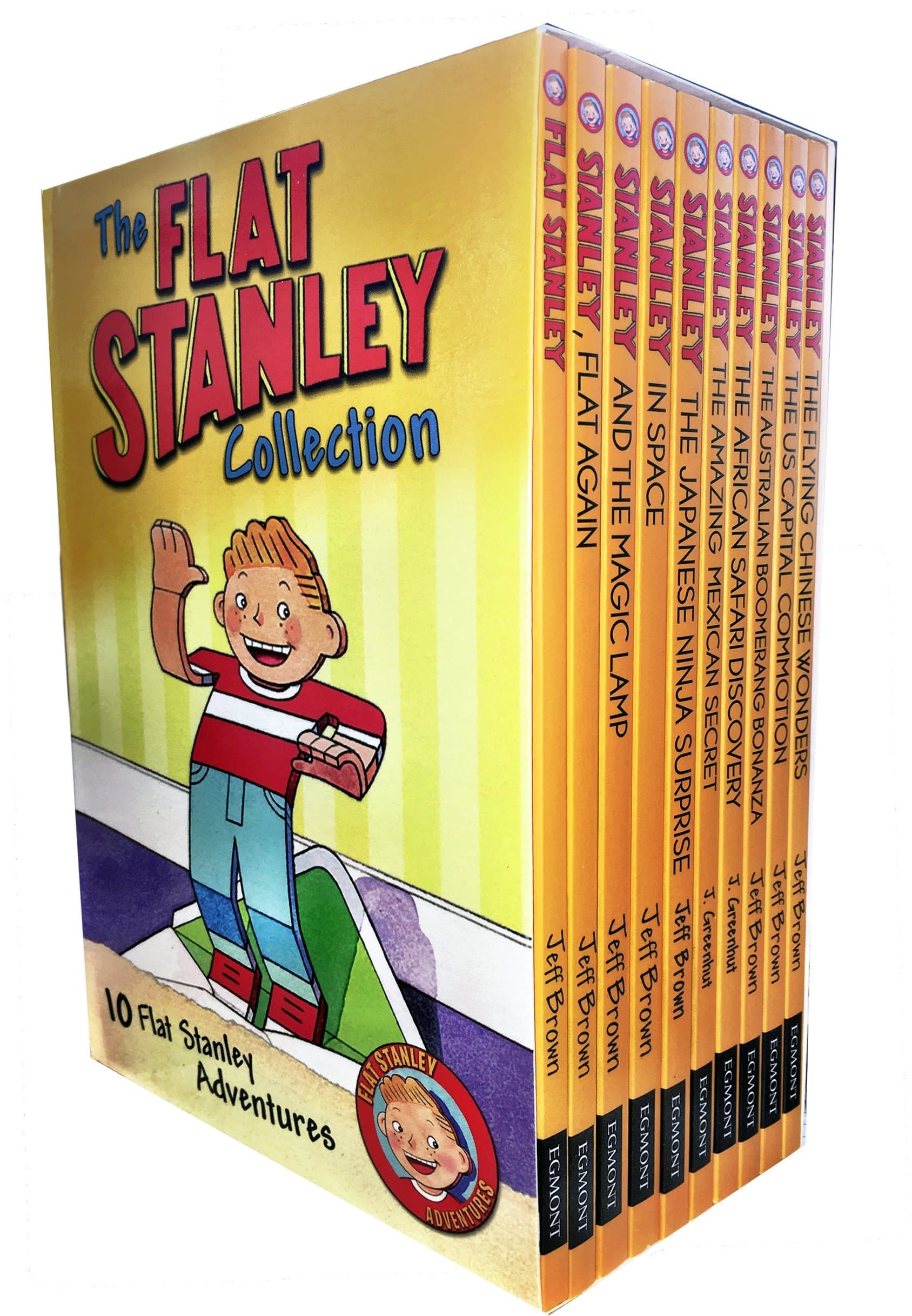 The Flat Stanley Adventure 10 Books Collection Box Set Pack By Jeff Brown (Flat Stanley, Stanley Flat Again, Stanley in Space, The Japanese Ninja Surprise, The Amazing Mexican Secret, The African Safa