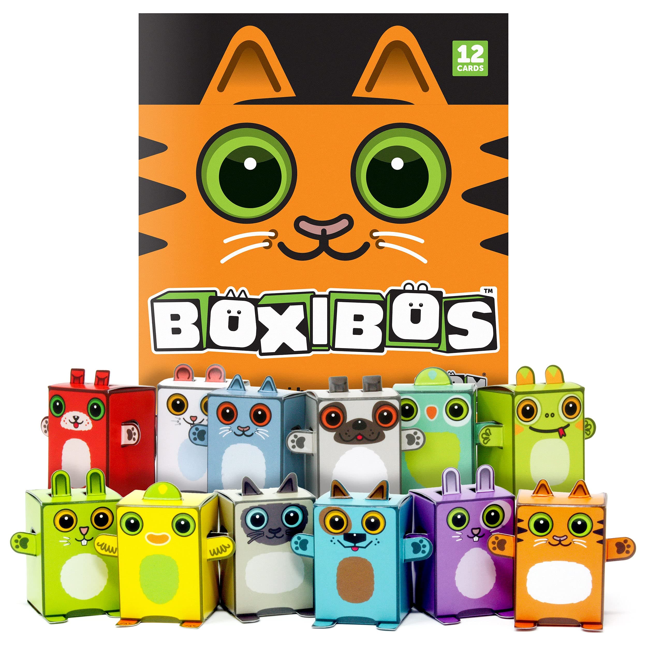 Boxibos Pets - Pack of 12 Mini Box Animals