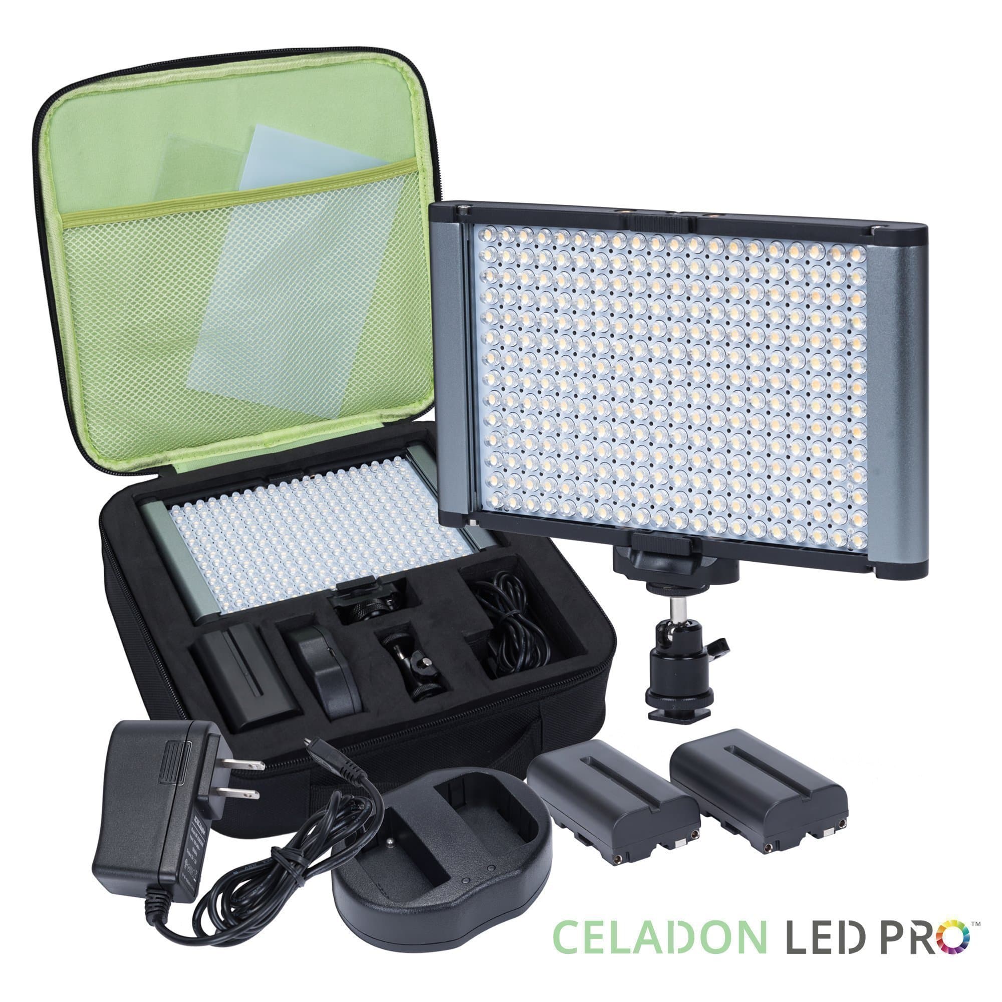 Radiant 2XL 280 LED Dimmable On Camera Video Light Kit for DSLR Camera and Camcorder, Bi-Color CRI95+ Panel, Rechargeable Batteries, Charger, Hot Shoe Mount, Durable Foam Cut Carry Case