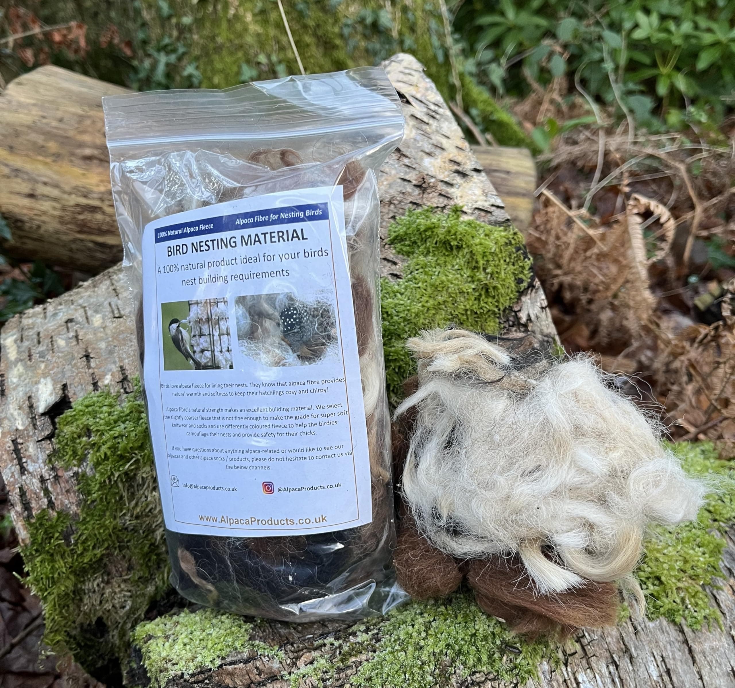 100% Alpaca Wool Bird Nesting Materials for any Hanging Holder for Bird Lovers (50g)