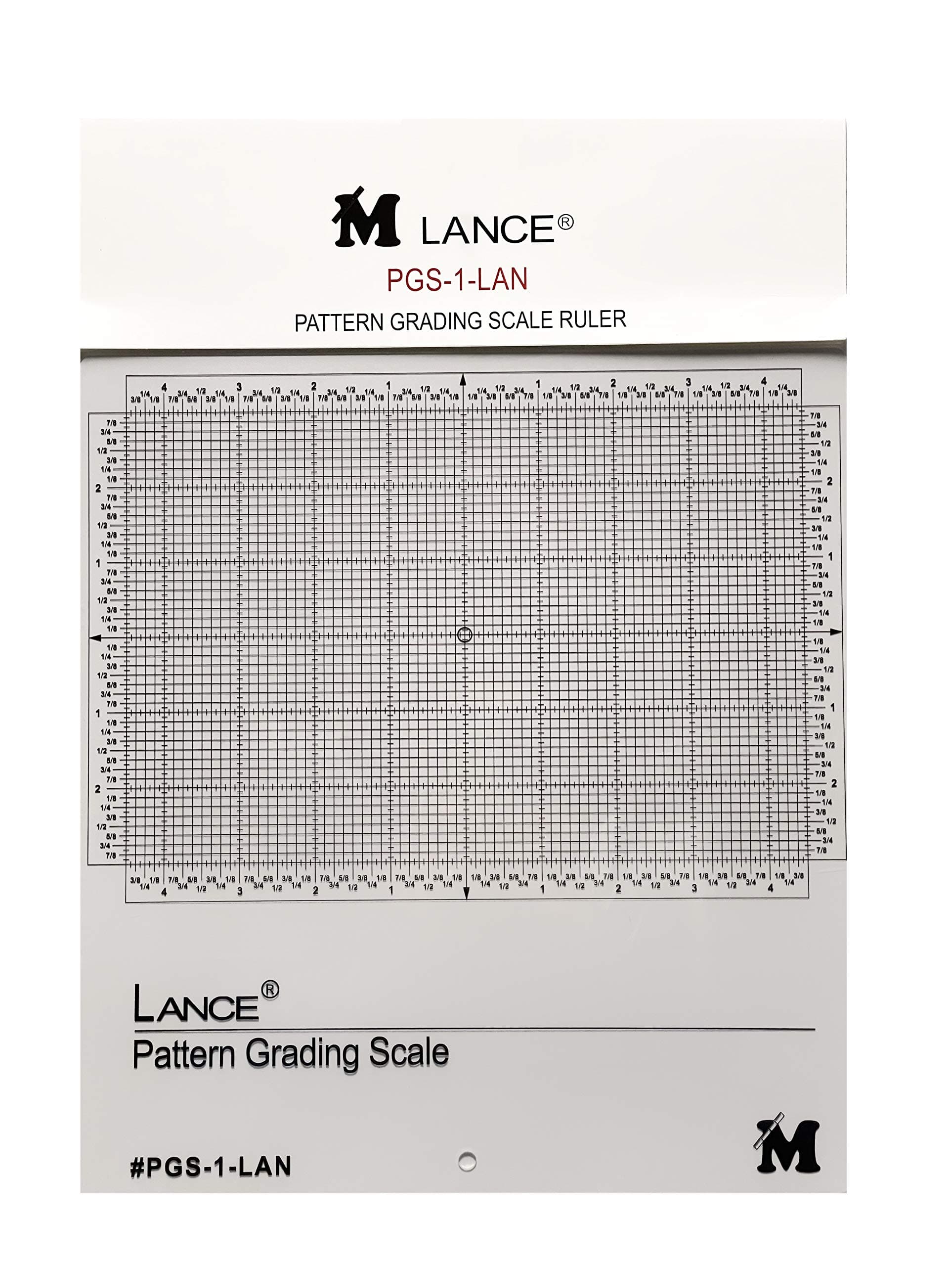Lance PGS-1-LAN Pattern Grading Scale Ruler – 8.5" x 6" | Clear Plastic for Precise Pattern Adjustments & Seamless Grading