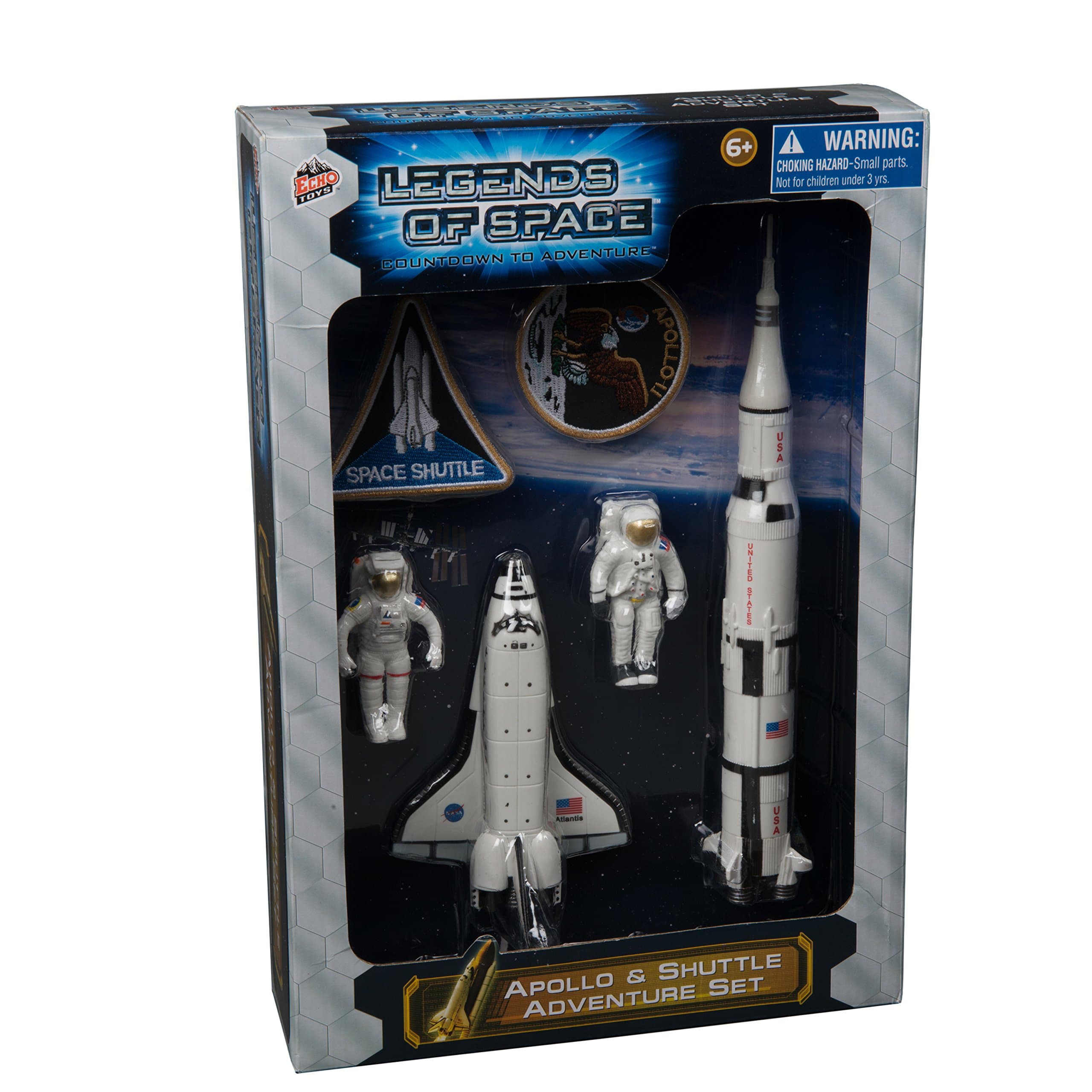 Apollo Space Rocket & Shuttle Adventure 6 Piece Space Toy Set - With Astronauts, Rockets and More!