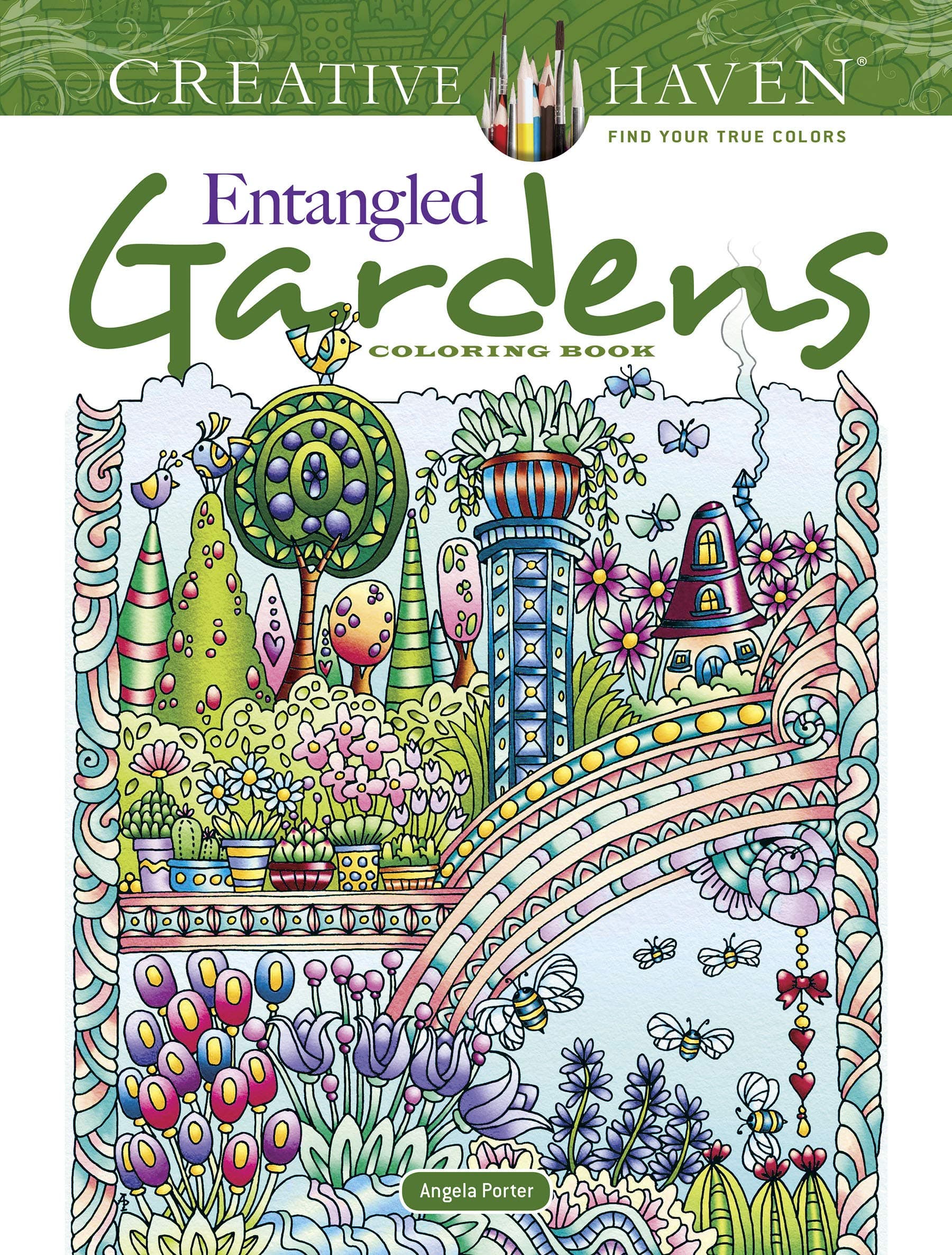 Creative Haven Entangled Gardens Coloring Book; Color, Frame And Create Your Own Floral Wall Art Decorations! (Adult Coloring Books: Flowers & Plants)