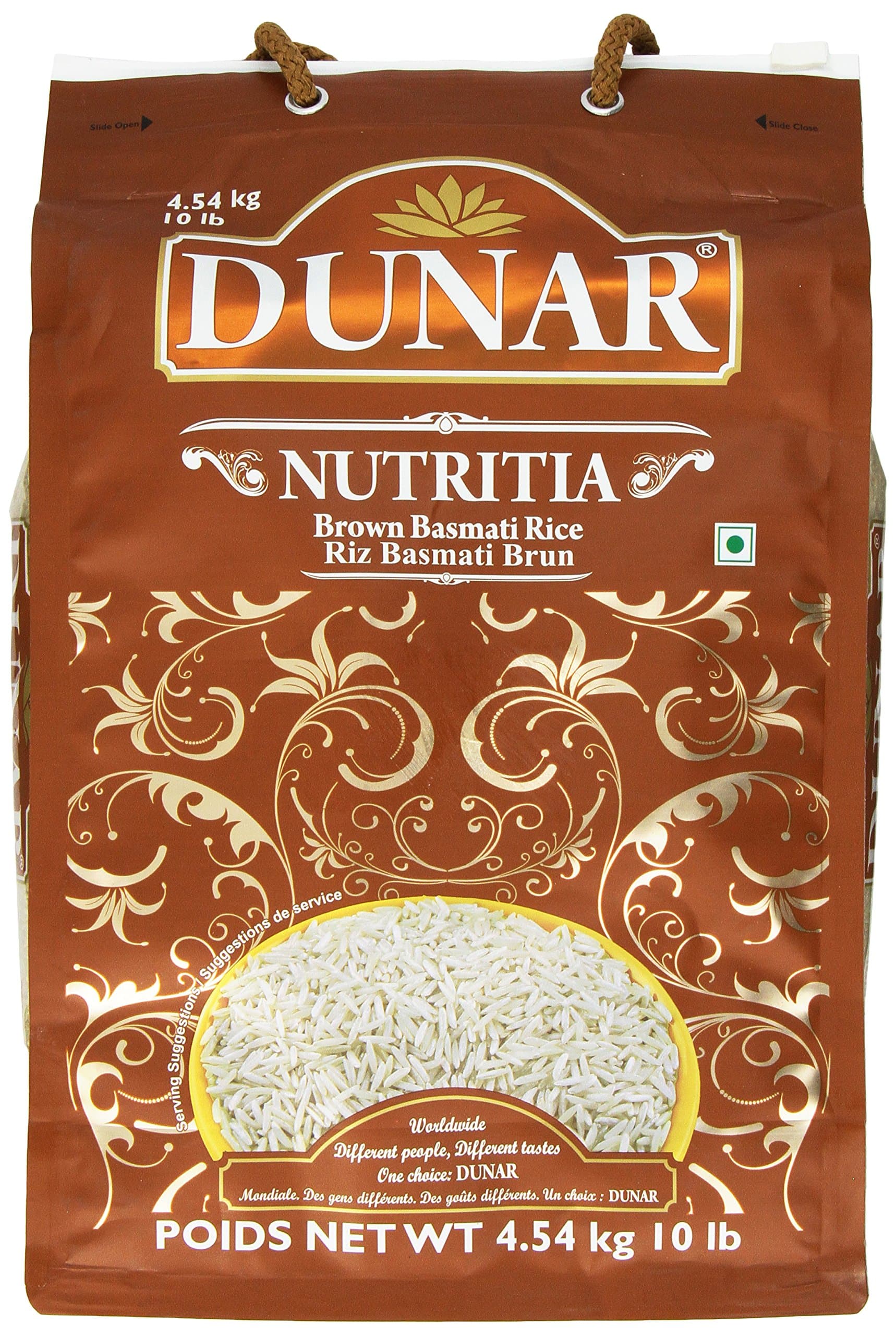 Dunar - Brown Premium Basmati Rice (Nutritia), 10 Lbs