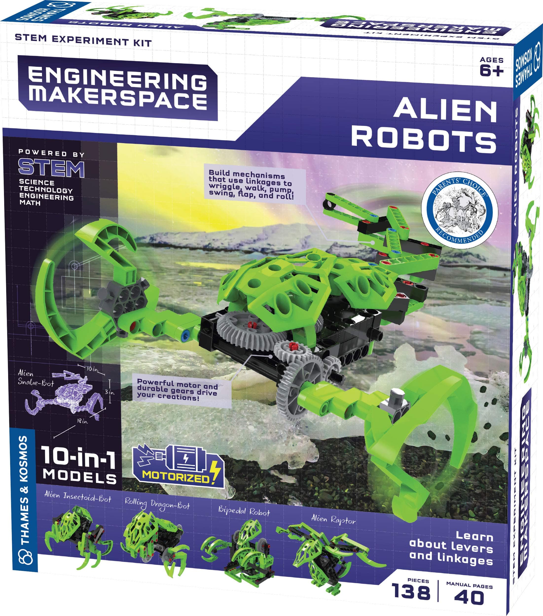 555062 | Alien Robots | Science Experiment | Construct 10 Machines | Multi Lingual Kit | Engineering Makerspace | 10 in 1 Model | Stem | Ages 8+
