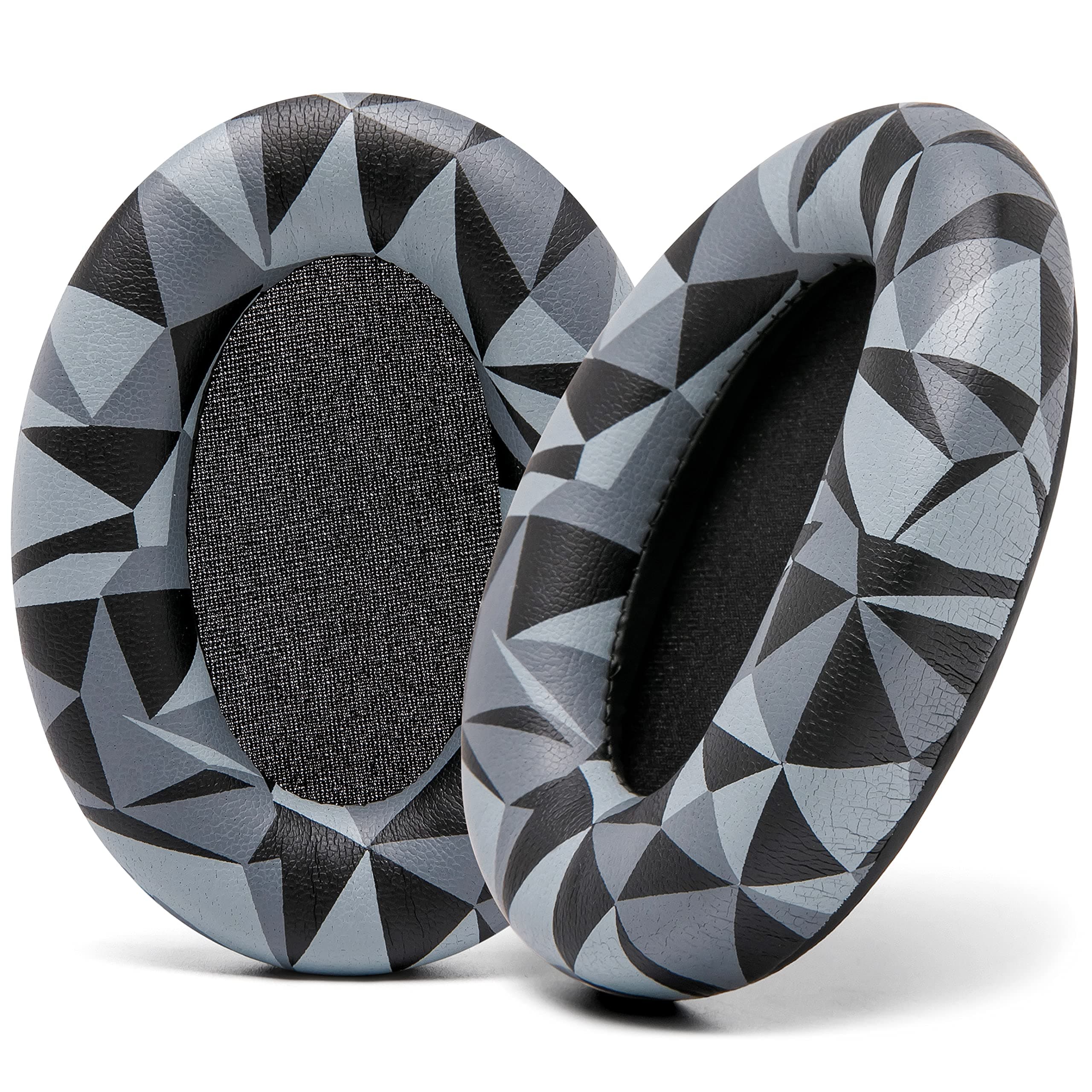 WC Wicked Cushions Extra Thick Replacement Earpads Compatible with Sony WH-1000XM3 Headphones - Geo Grey