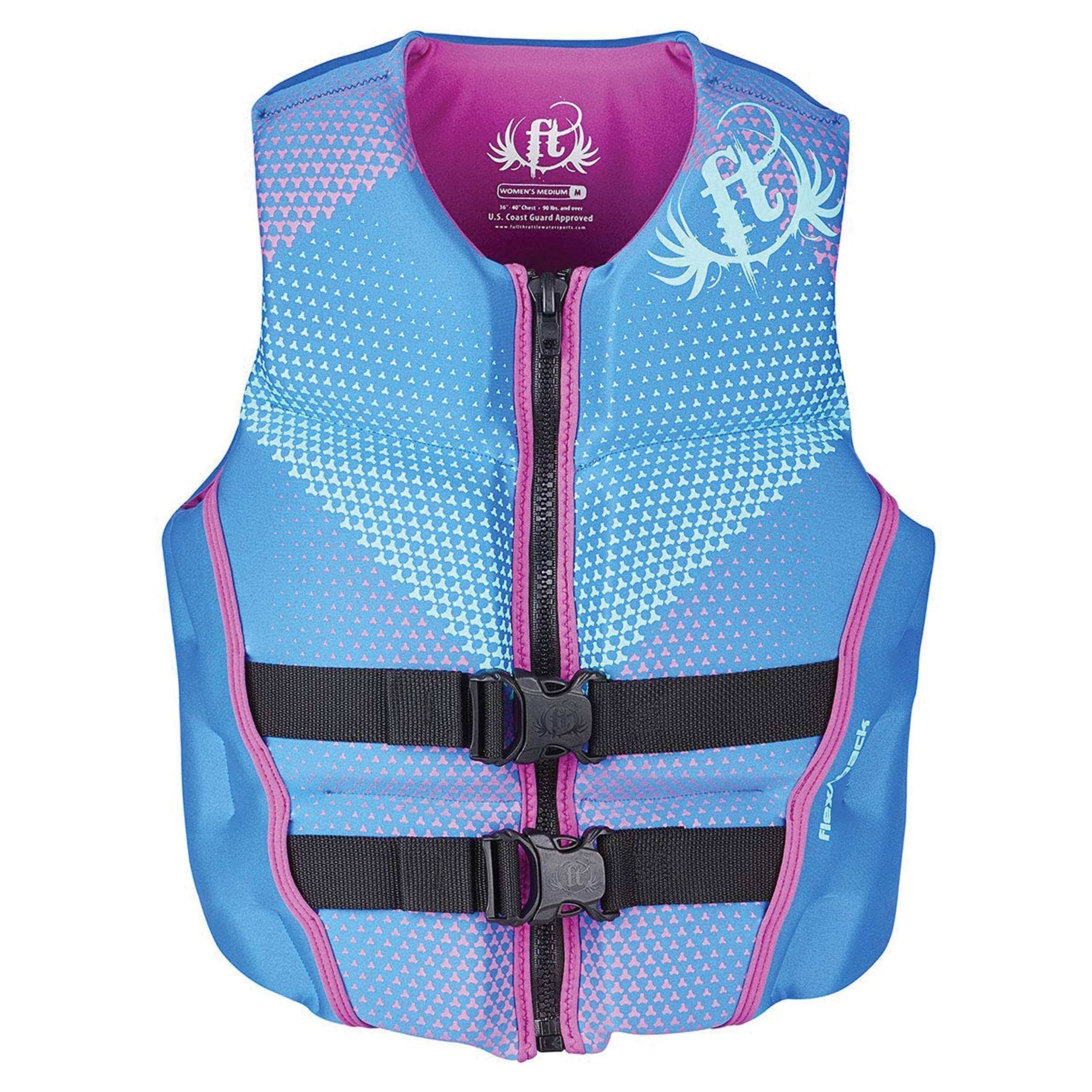 Full Throttle Women's Rapid Dry Flex-Back Life Jacket, Blue, X-Large