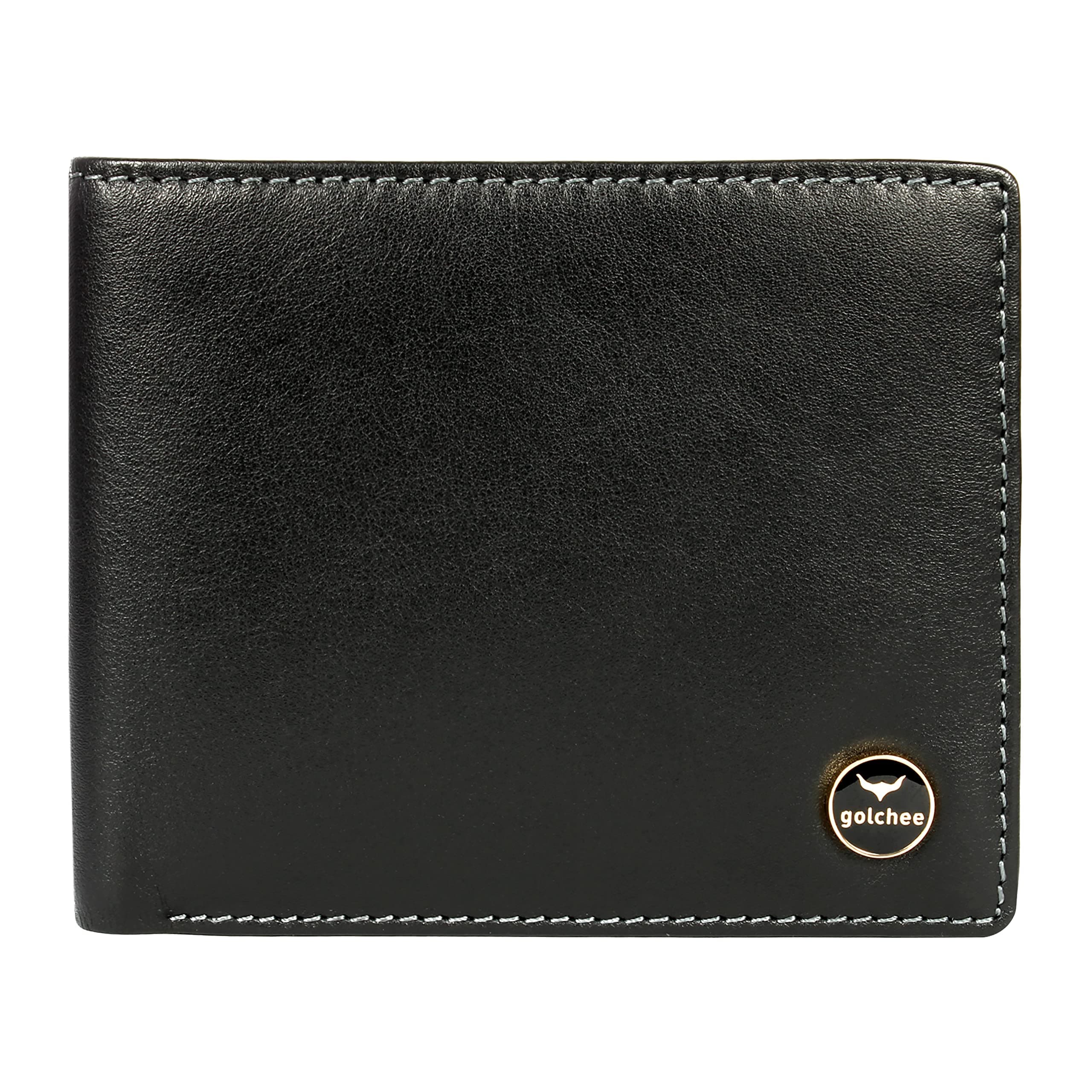 Men’s Leather Wallet - RFID Blocked - Full Grain Leather – Multi Card Slot - Bifold Wallet, Raven Black, Minimalist