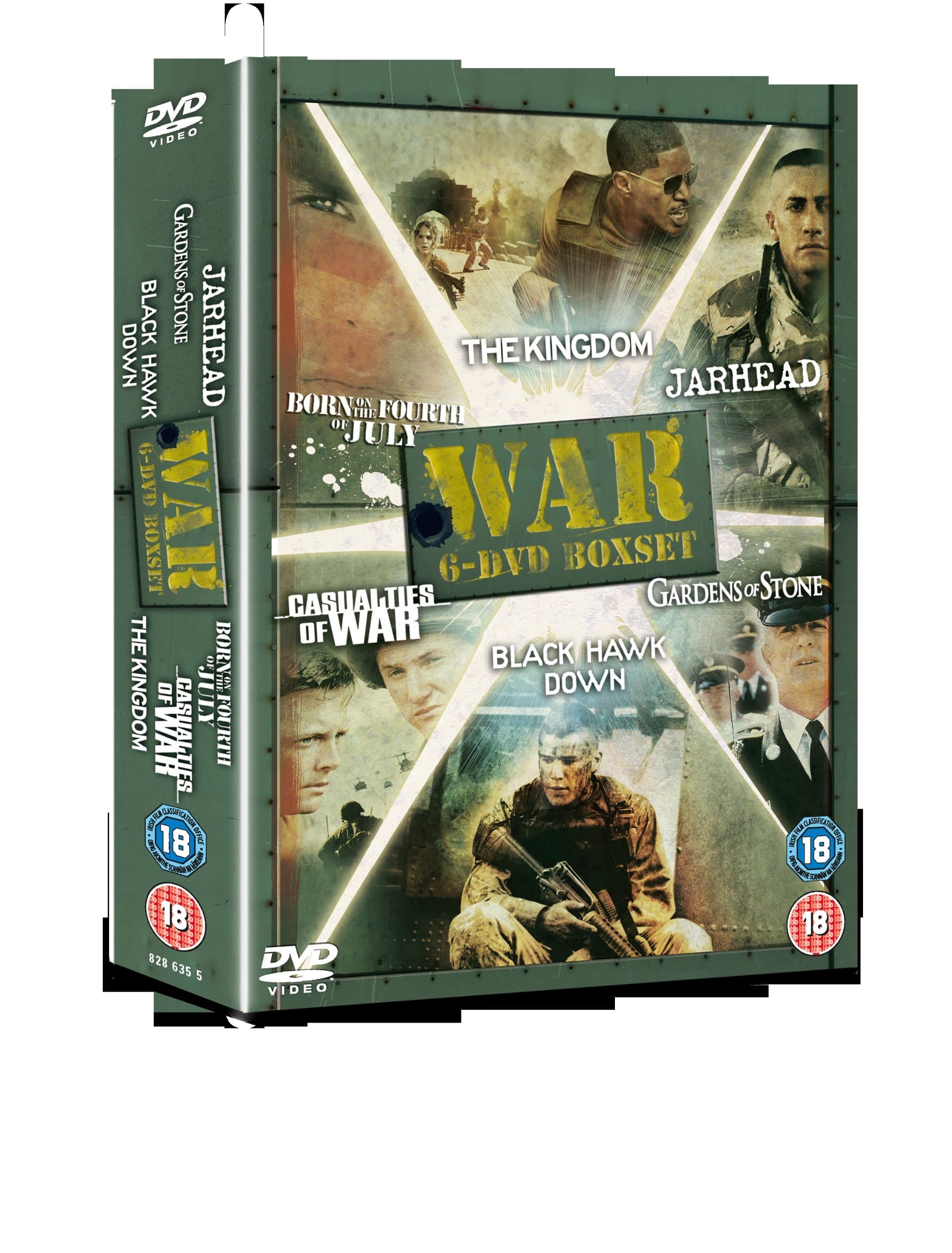 6 Film Box Set: Black Hawk Down/ Born On The 4Th Of July/ Casualties Of War/ Gardens Of Stone/ Jarhead/ Kingdom [DVD]