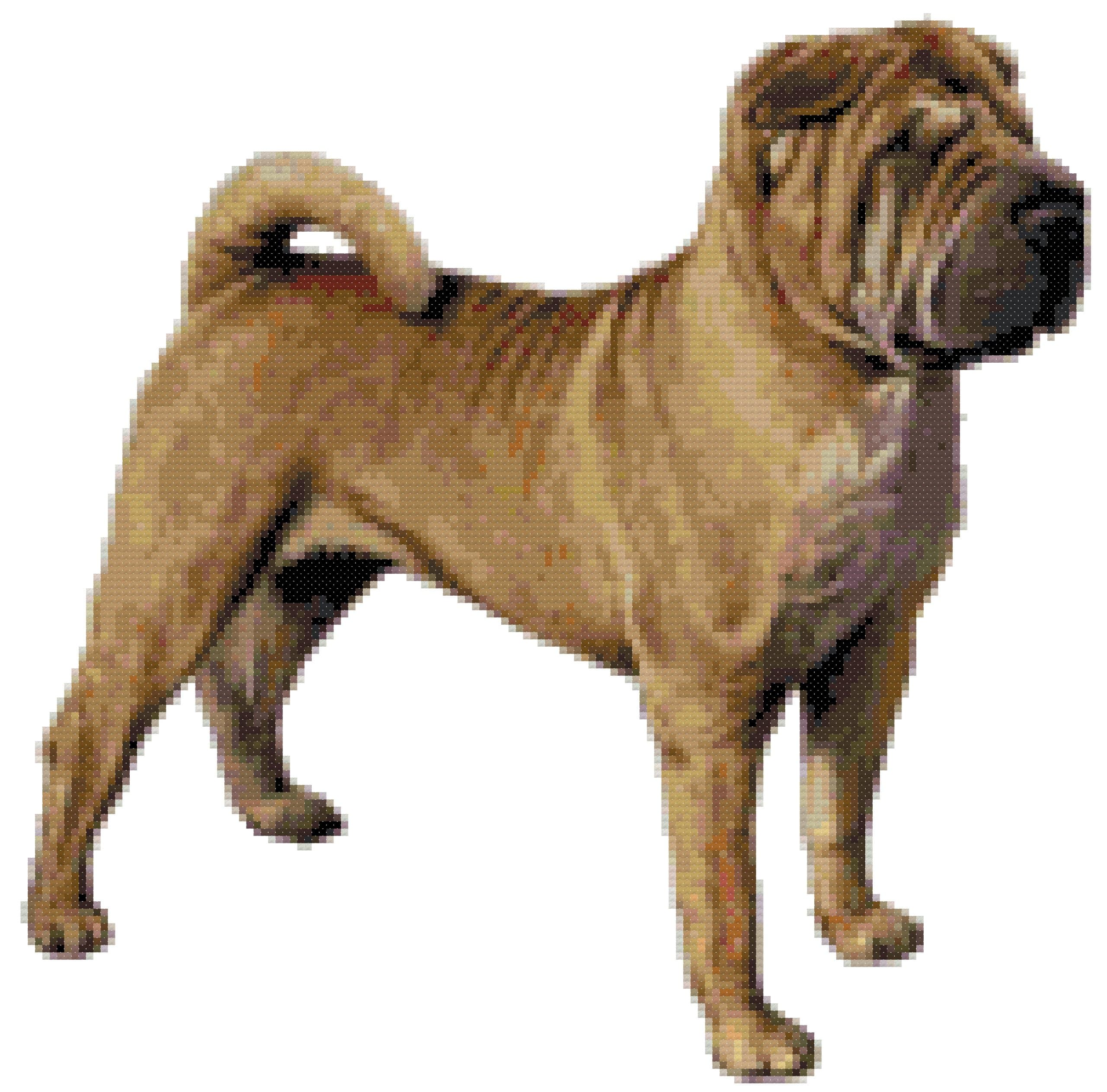 Chinese Shar-Pei Dog Counted Cross Stitch Pattern
