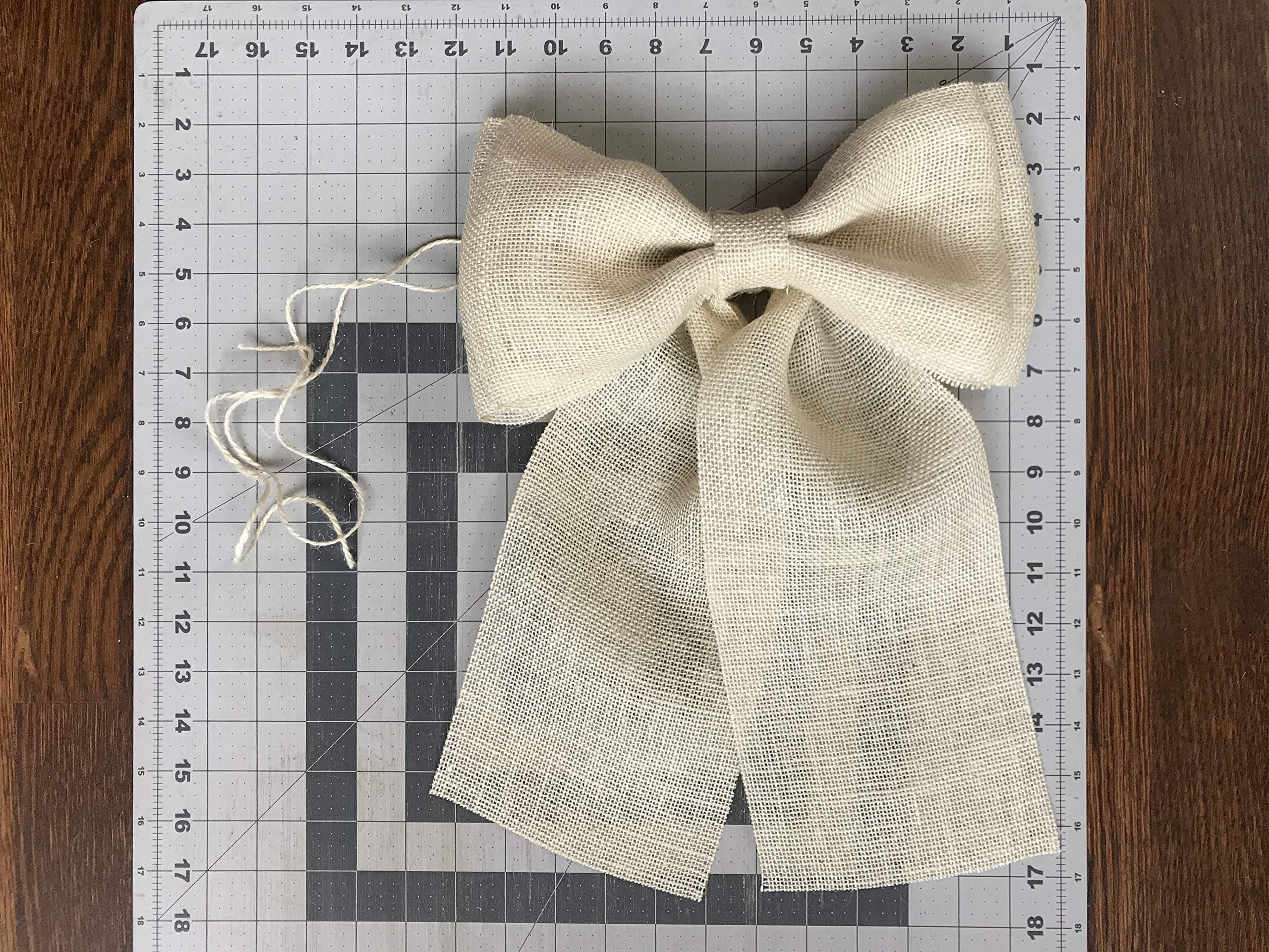 Tree Topper Bow Rustic Christmas Decoration 12" Wide IVORY Burlap Bow Wreath Bow Rustic Holiday Decor Reception Country Table