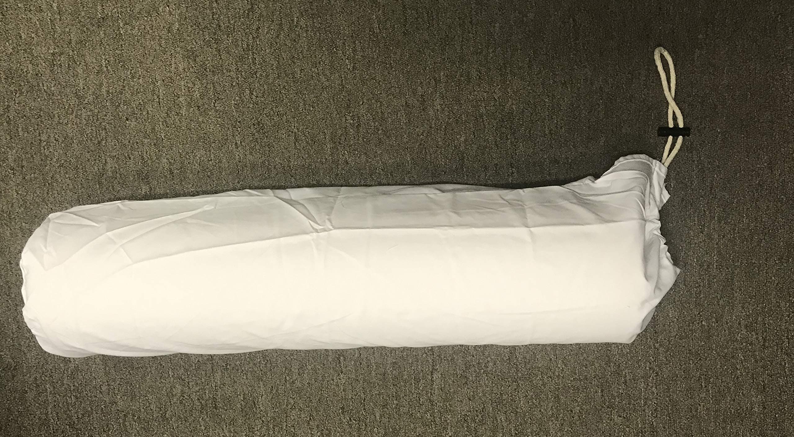 (White) - Therapist's Choice Microfiber Bolster Cover with Drawstring Closure, Soft & Durable, Size: 15cm x 70cm (Cover Only, Bolster Not Included) (White)