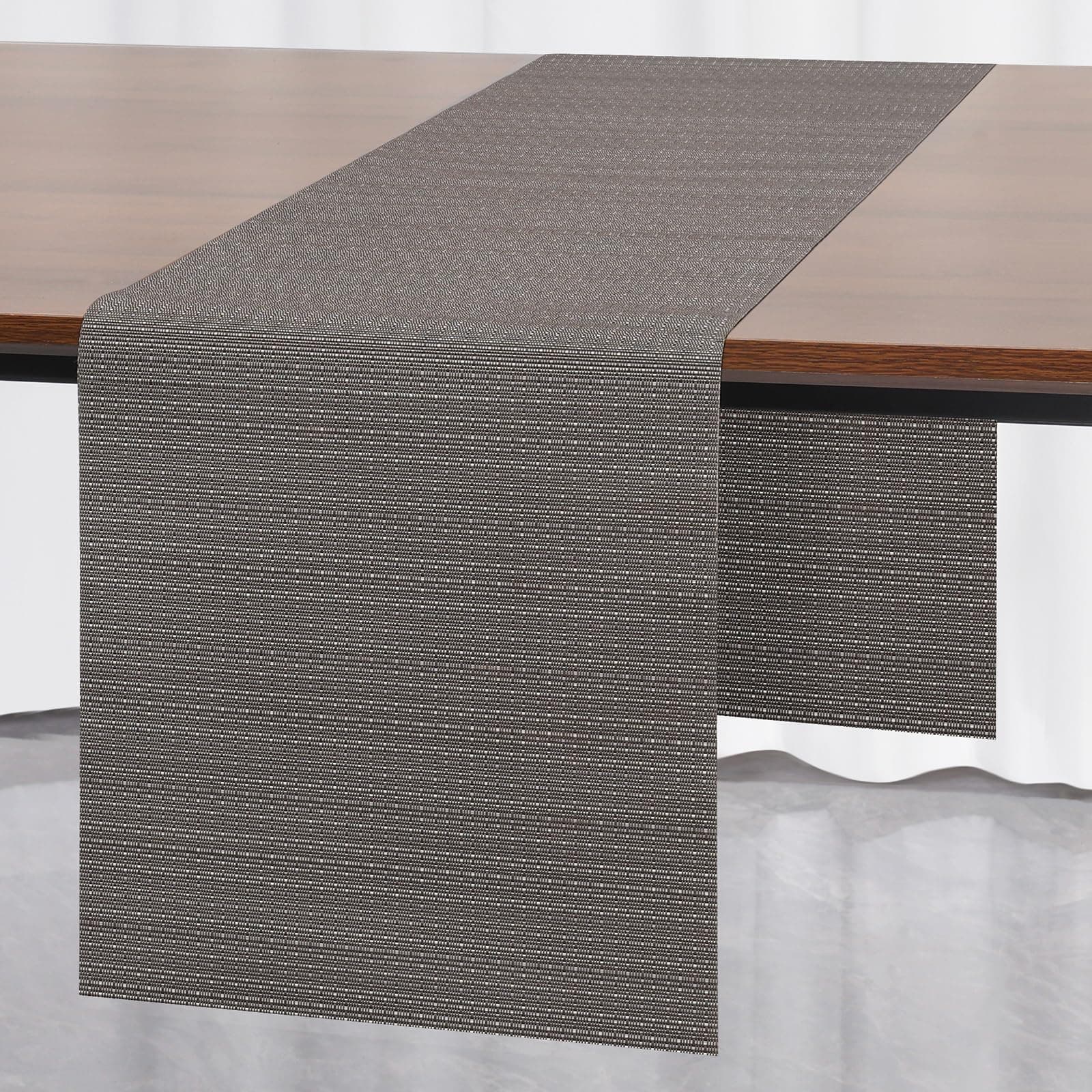 Myir JUN Table Runner, Washable Table Runner Roll Table Ribbon Table Decorations for Birthday Wedding, Party, Home Outdoor and Restaurants 12" x 72" (Dark Gray)