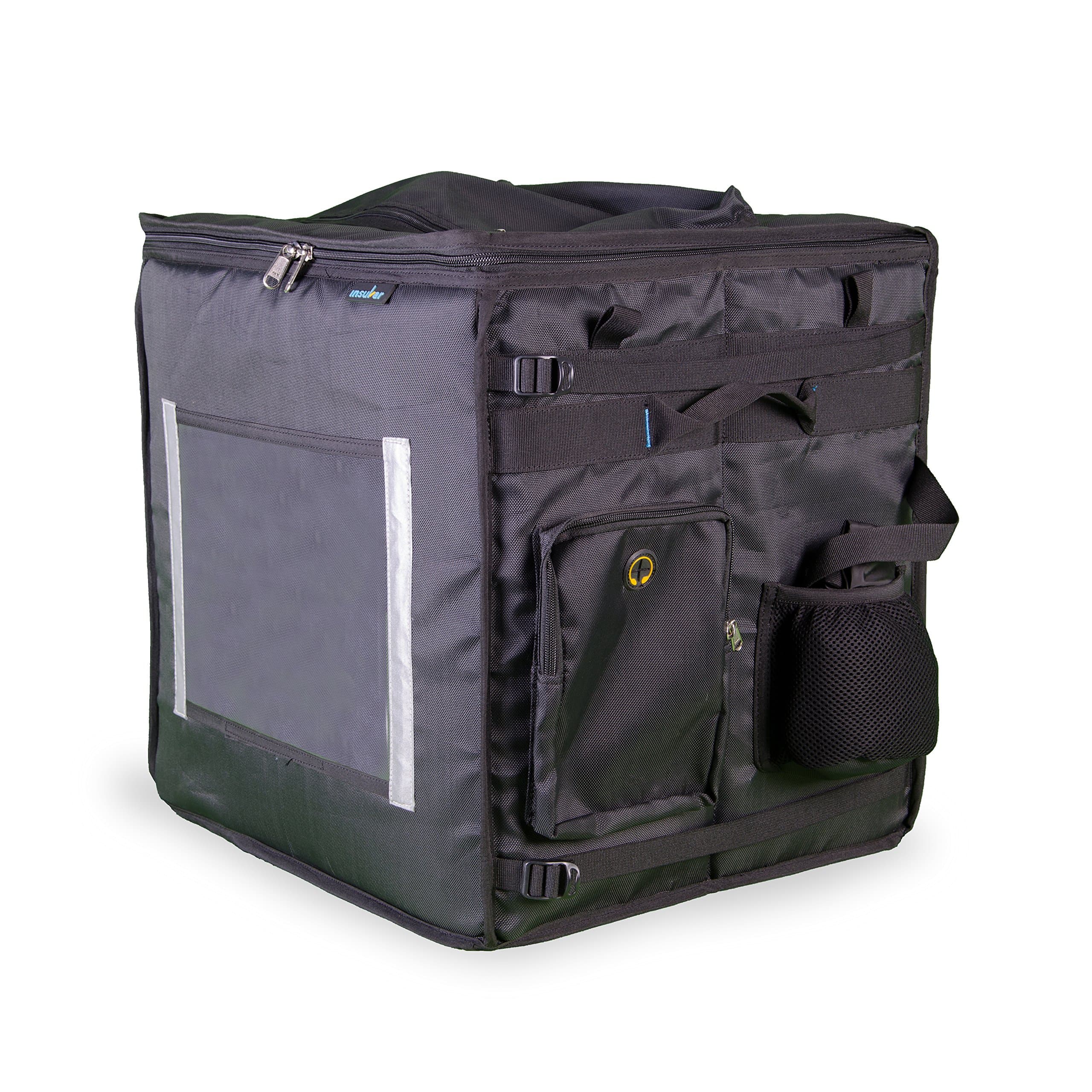 Insular Foldable Multipurpose Delivery Backpack - Black (OS) | Premium Insulated delivery bag for Hot Food, Grocery, Laundry, Parcels, Packaged food, Logistics | Can hold upto 40 Kgs load