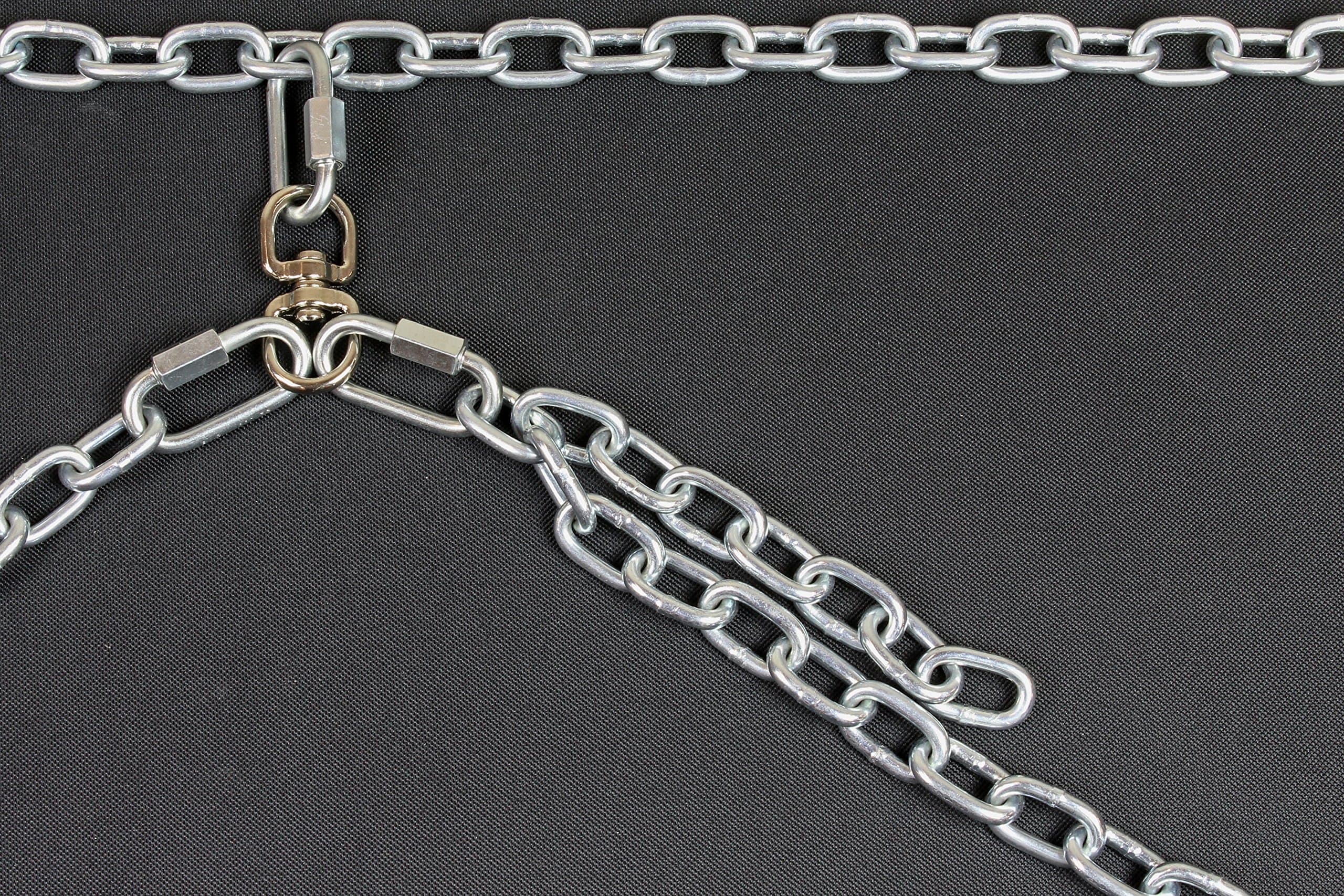 Bushwhacker - Chew Proof Truck Bed Two Dog Tether Chain SUV UTV Pet Leash Harness Vehicle Restraint Barrier Cable Dual Tie Down Out