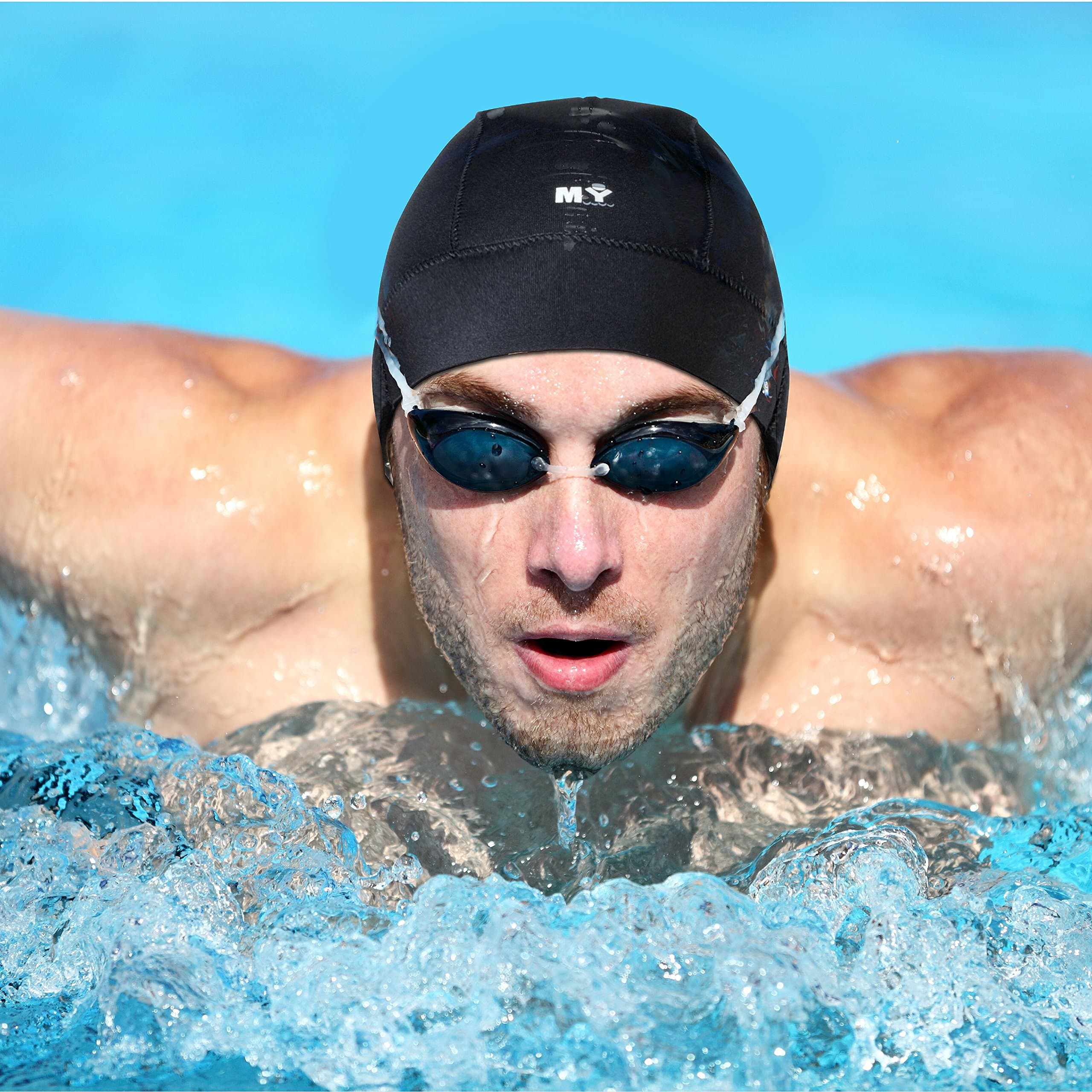 MY SWIM CAP FOR MEN (BLACK, UNISEX PLUS)
