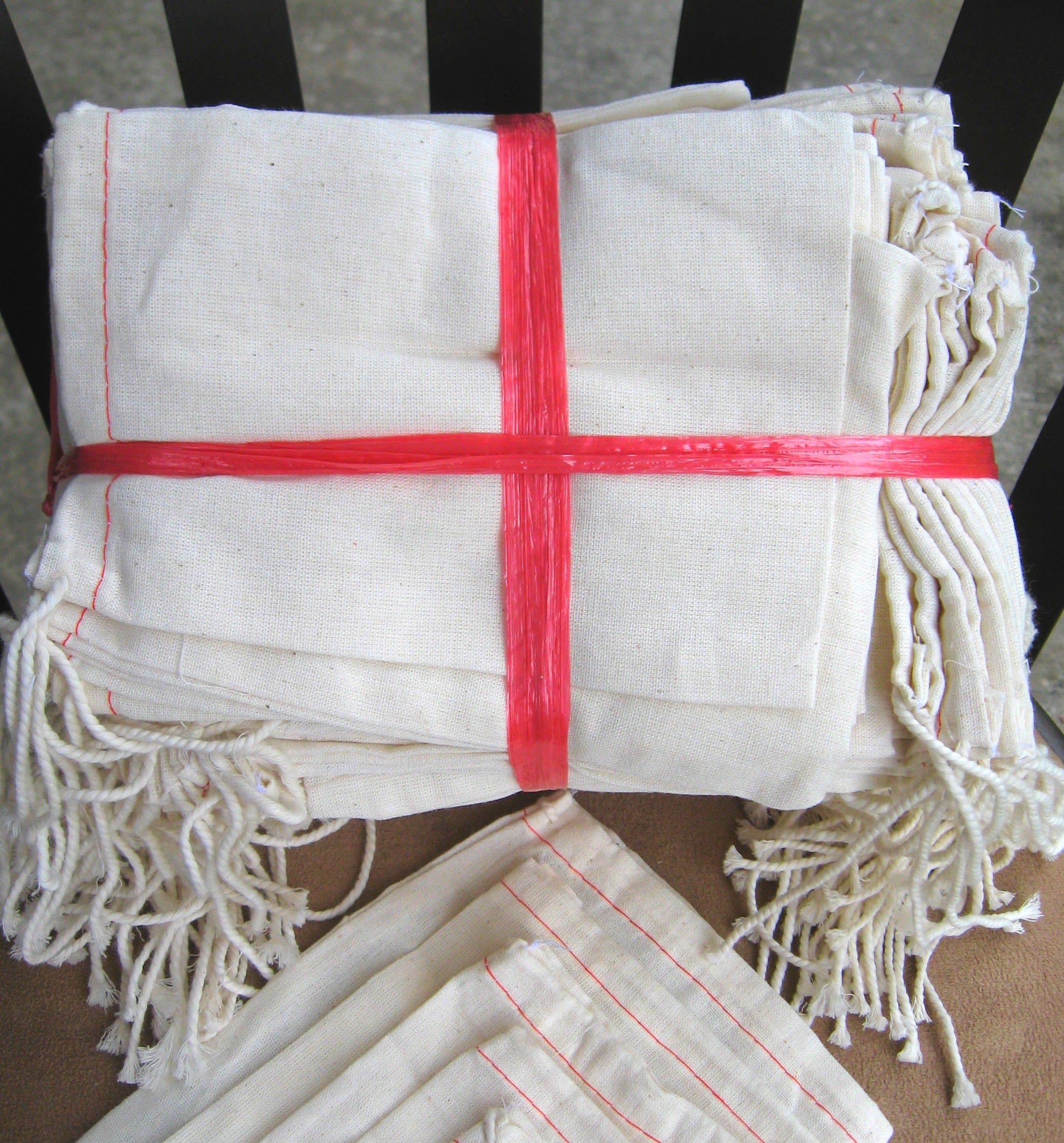 8"x12" Cotton Muslin Drawstring Bags, 50 Pack