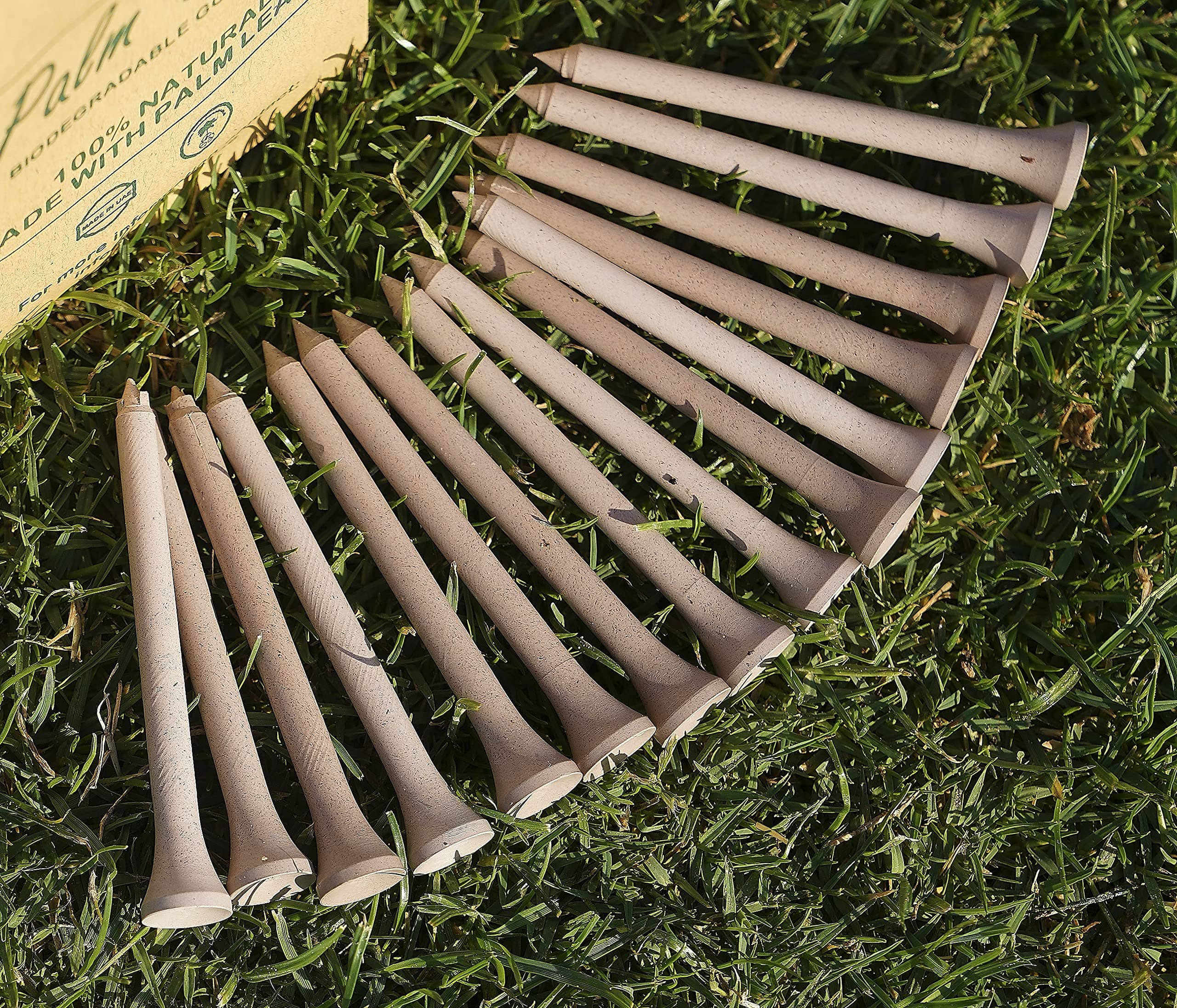 Palm TeesBiodegradable Golf Tee - 50 per pack - 70mm - 100% natural, made from palm leaf waste and other natural ingredients
