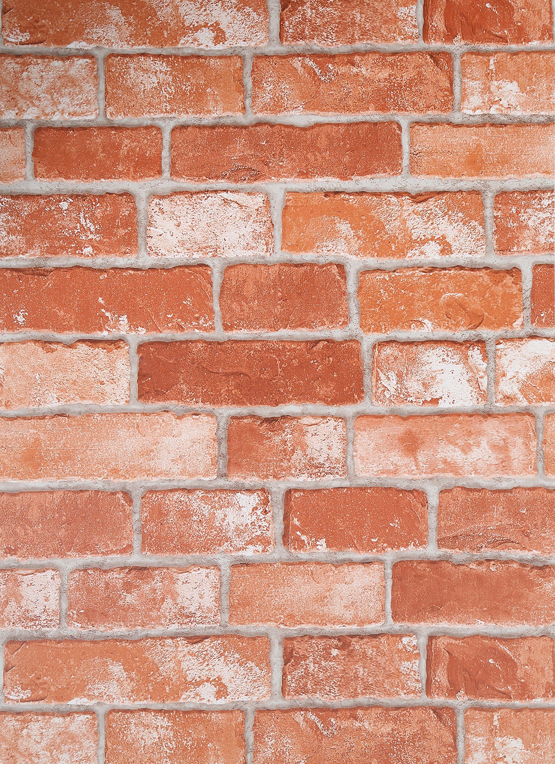 Vintage Red Brown Brick Pattern Self Adhesive 50cm X 3M (19.6" X 118"), 0.15mm Peel and Stick Mural Wallpaper for Shelf Drawer Liner, Table Furniture Reform, Living Room Bedroom (Pack of 1)