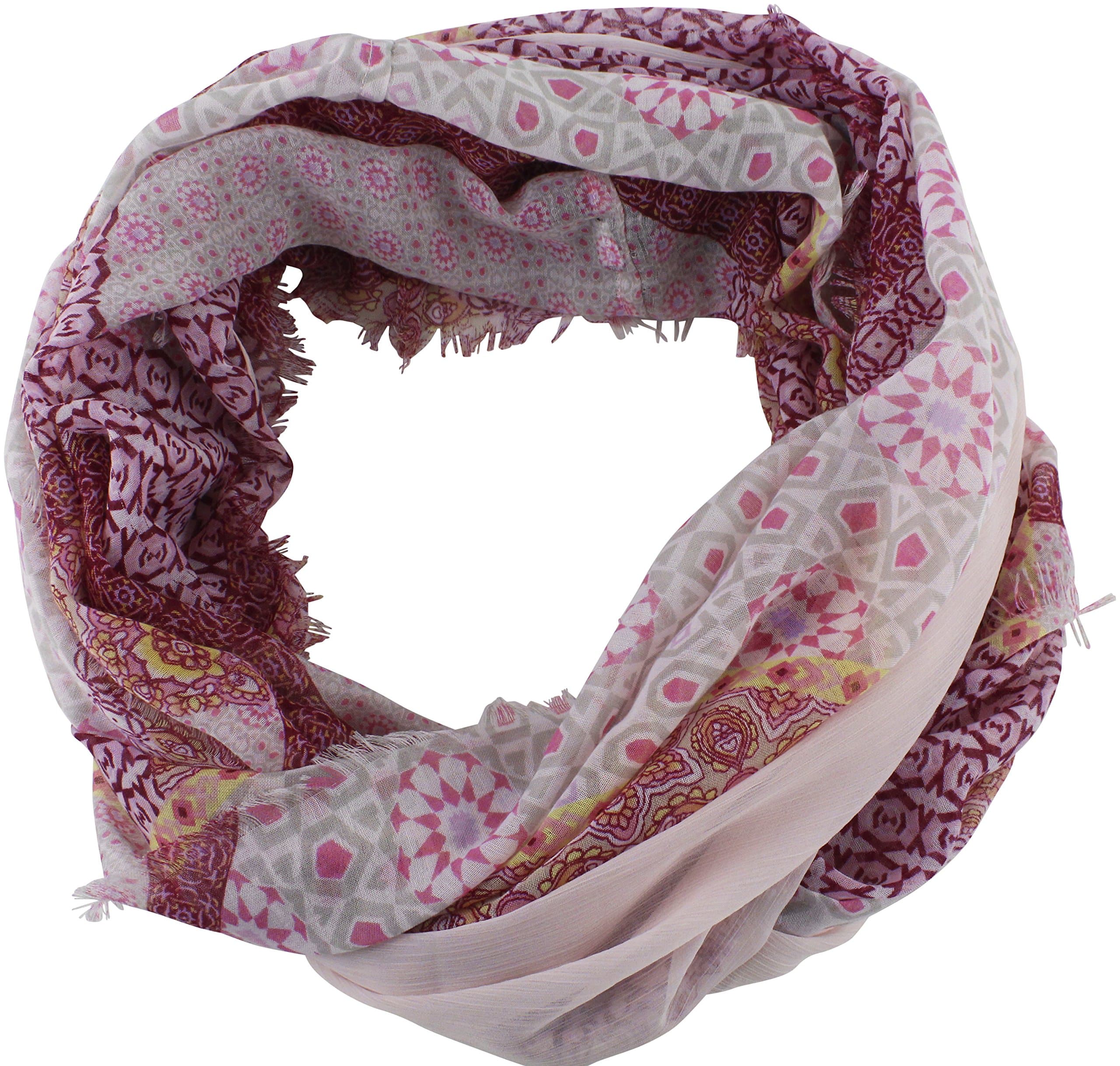 INC International Concepts Women's One Size Patchwork Loop Scarf Pink Sachet