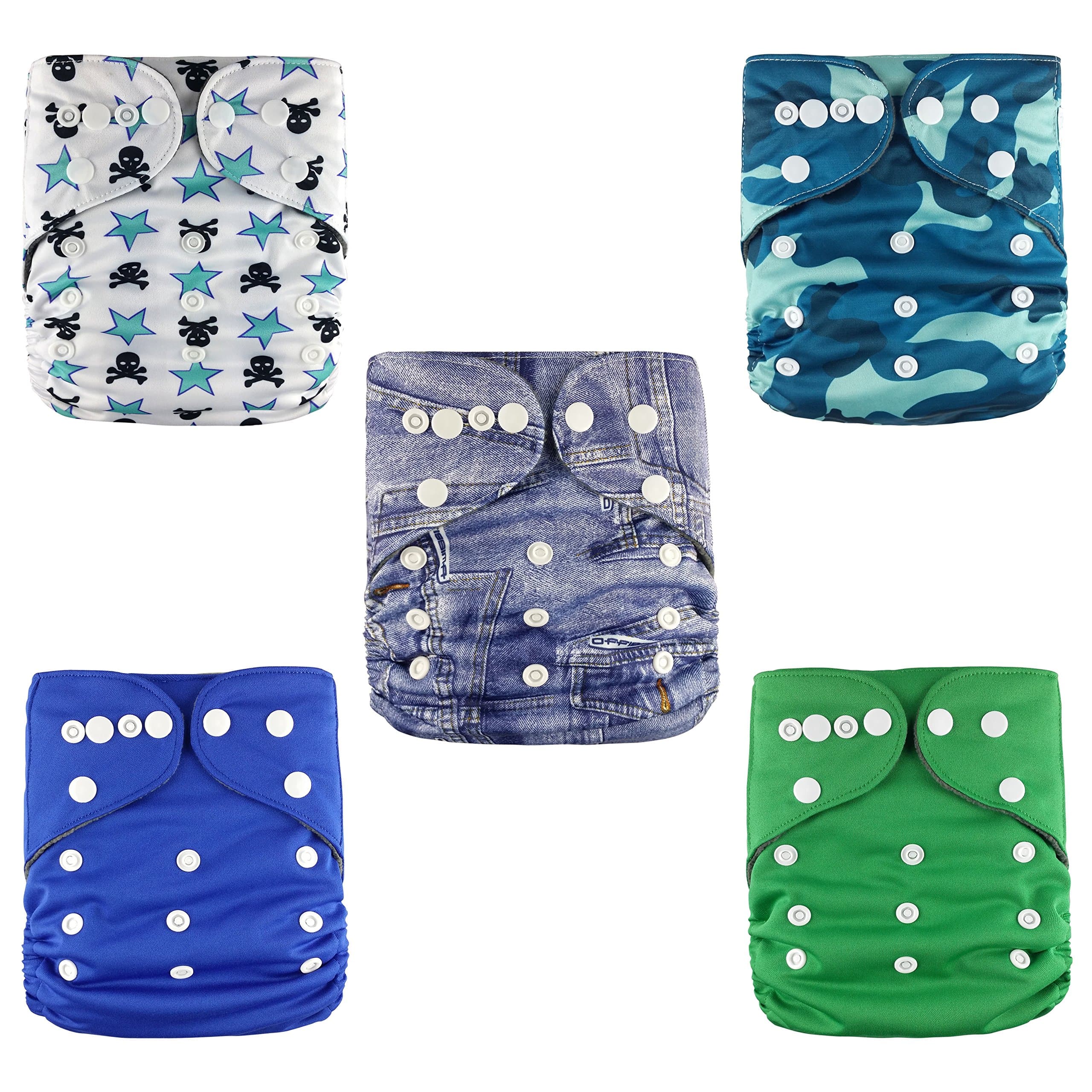 NEW DESIGN Bamboo Charcoal Cloth Diapers + Inserts Set from Jack Jill Baby (Rough & Ready)