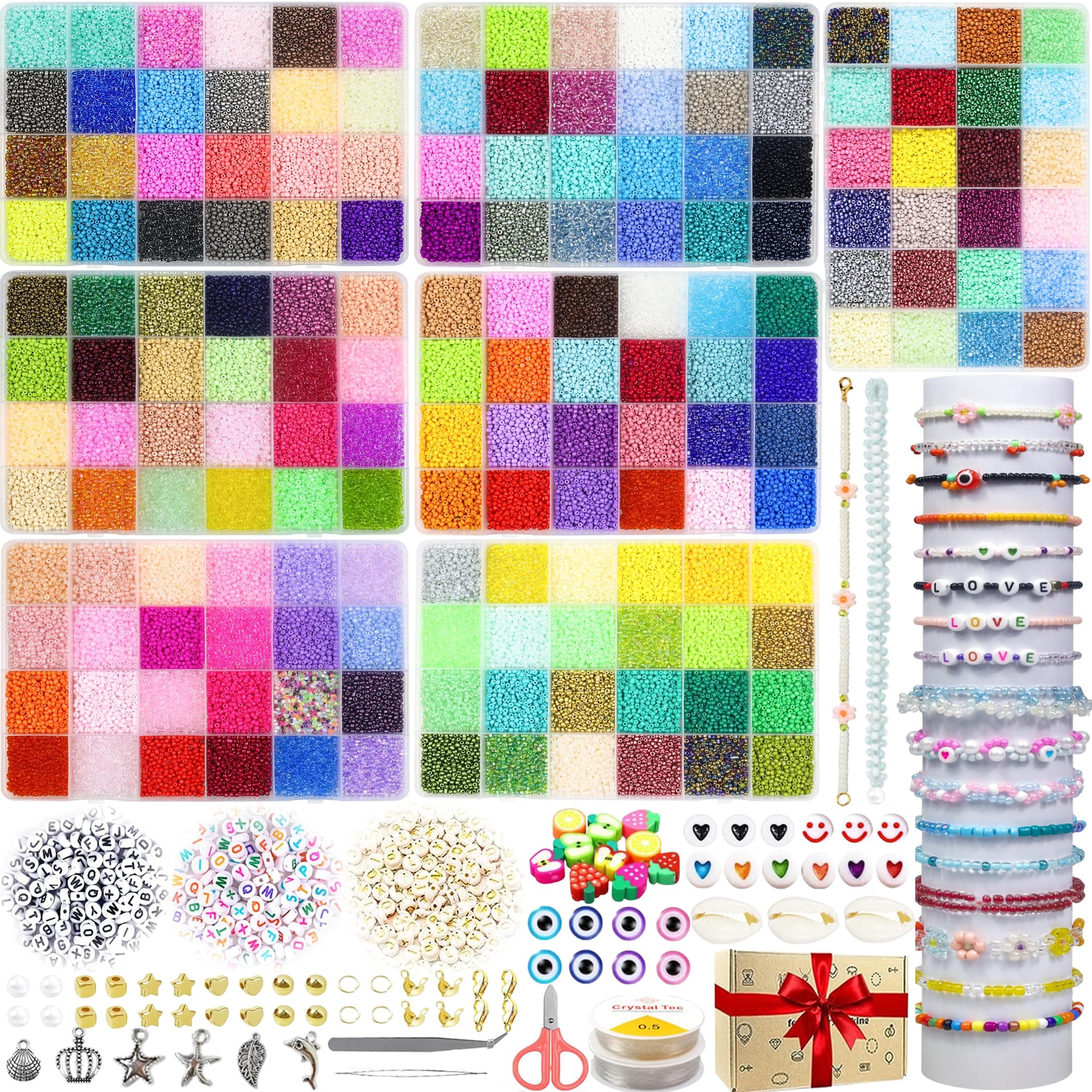 168 Colours Glass Seed Beads Set