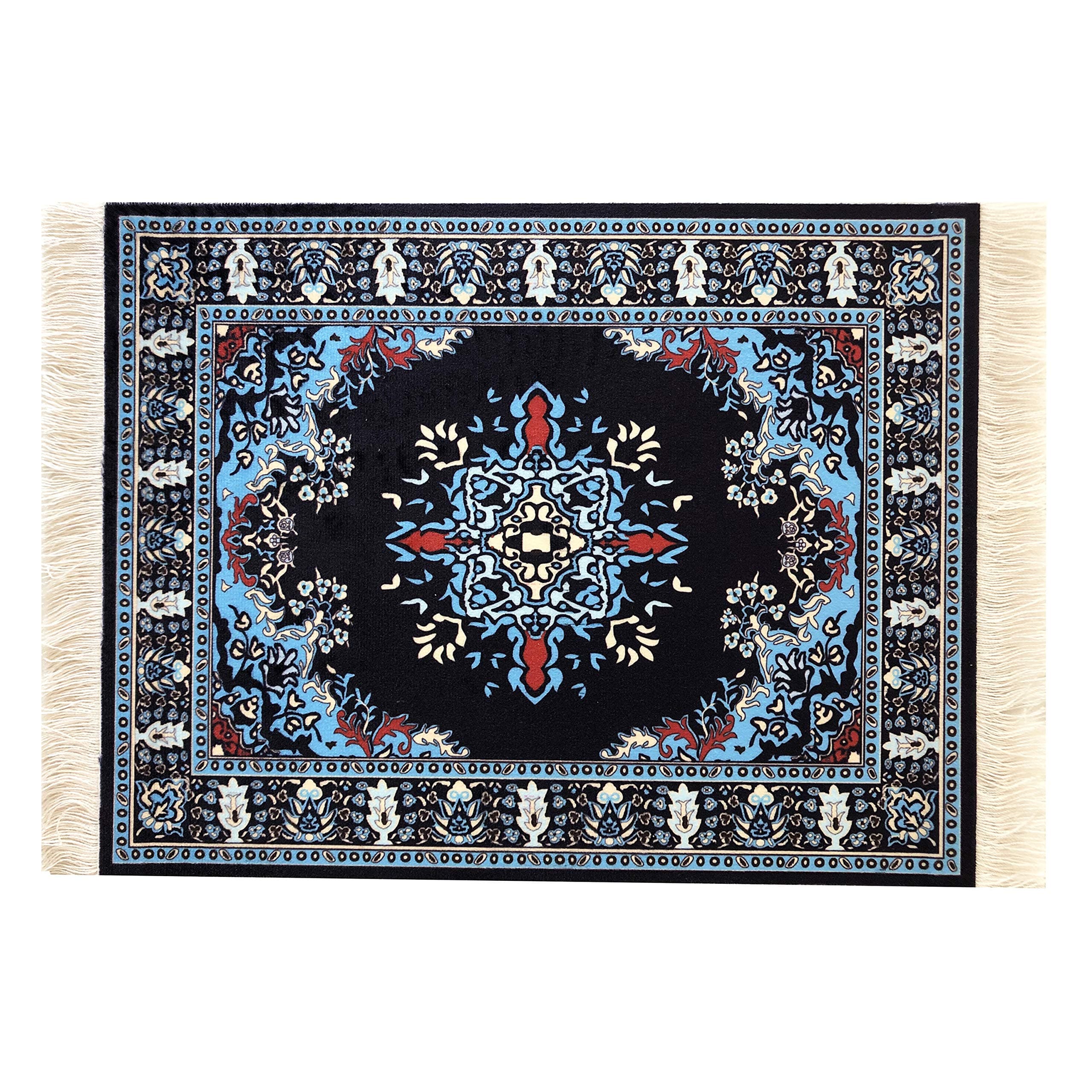InusitusCarpet Mouse Mat - Office Accessories - Oriental Mini Carpet Computer Accessories (Navy)