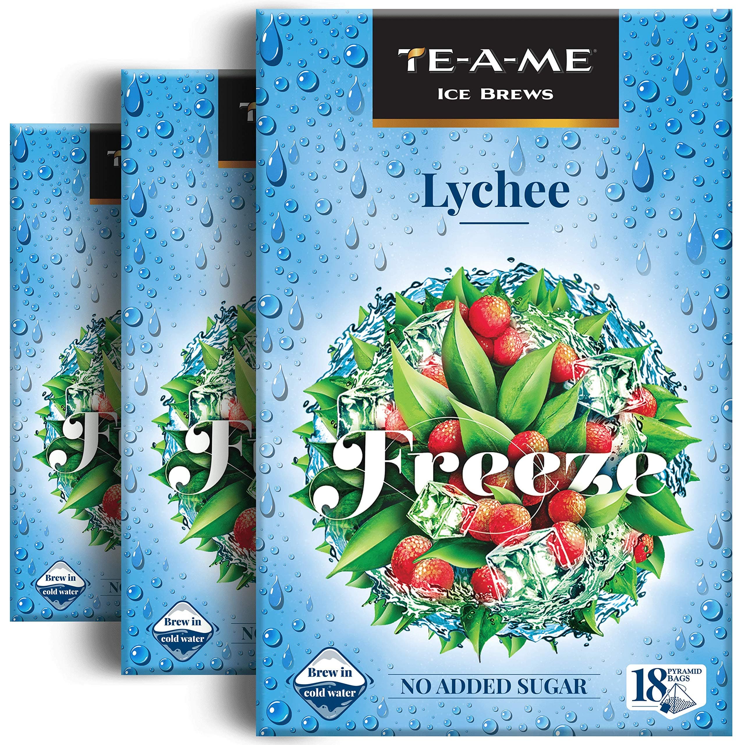 TE-A-ME Lychee Ice Tea - 18 Tea Bags (Pack of 3) | Sugar Free | Cold Brew | Flavoured Infusion Ice Tea | 54 Tea Bags