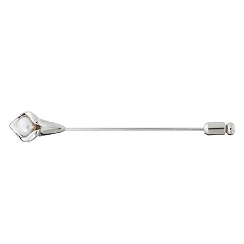 Elegant Lily Stick Pin with White Pearl