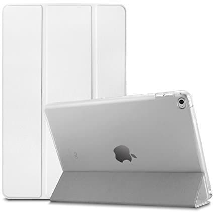 DCJ Products iPad Air Case - Slim Shell Case for iPad Air 1 (5th Gen iPad) With Smart Cover With Translucent Frosted Back (White)