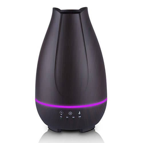 Aroma Diffuser, 500ml Essential Oil Diffuser with 7 Color Changing LED Lights, Wood Grain Aromatherapy Ultrasonic Cool Mist Humidifier, Waterless Auto Shut-off