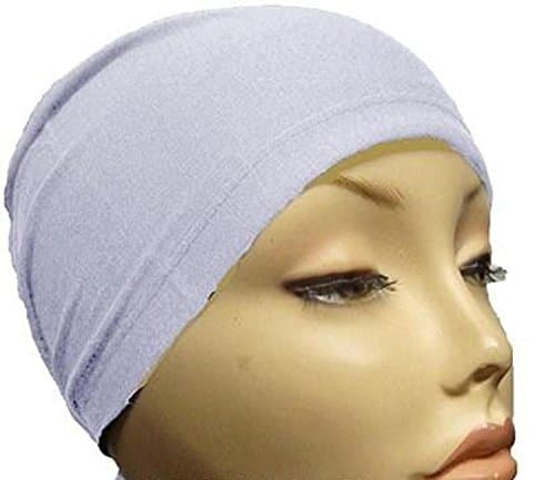 Quality Under Scarf Bonnet Tie Back Cap for Hijab Head Scarf Chemo Black White (WHITE)