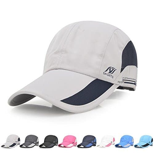Golf Mesh Cap - Quick Dry,Waterproof Breathable Mesh, UV Protection - Unisex Adjustable Baseball Hat for Sports Running Fishing Hiking Outdoor - M&H (Light Gray)