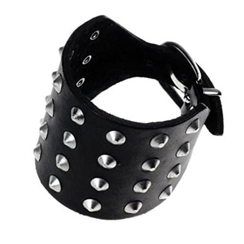 Wide studded bracelet with 28 cone studs, 4 rows