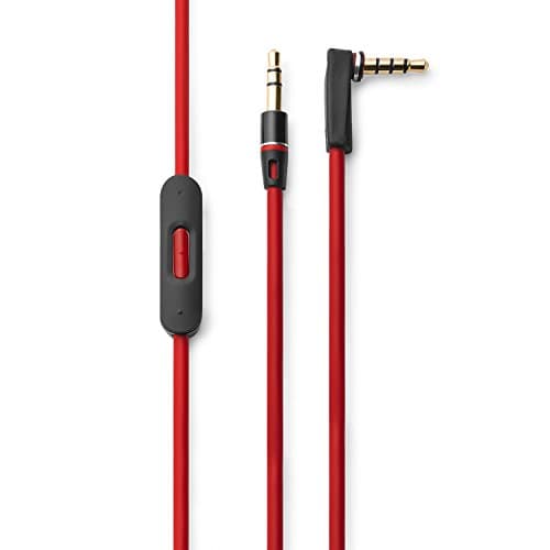 iProtect Replacement Cable for Dr. Dre Monster Beats with Microphone and Volume Control in Red